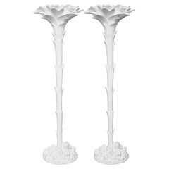 Pair of Wall Mount Plaster  Floor Lamps Torchieres, by Syrie Maugham