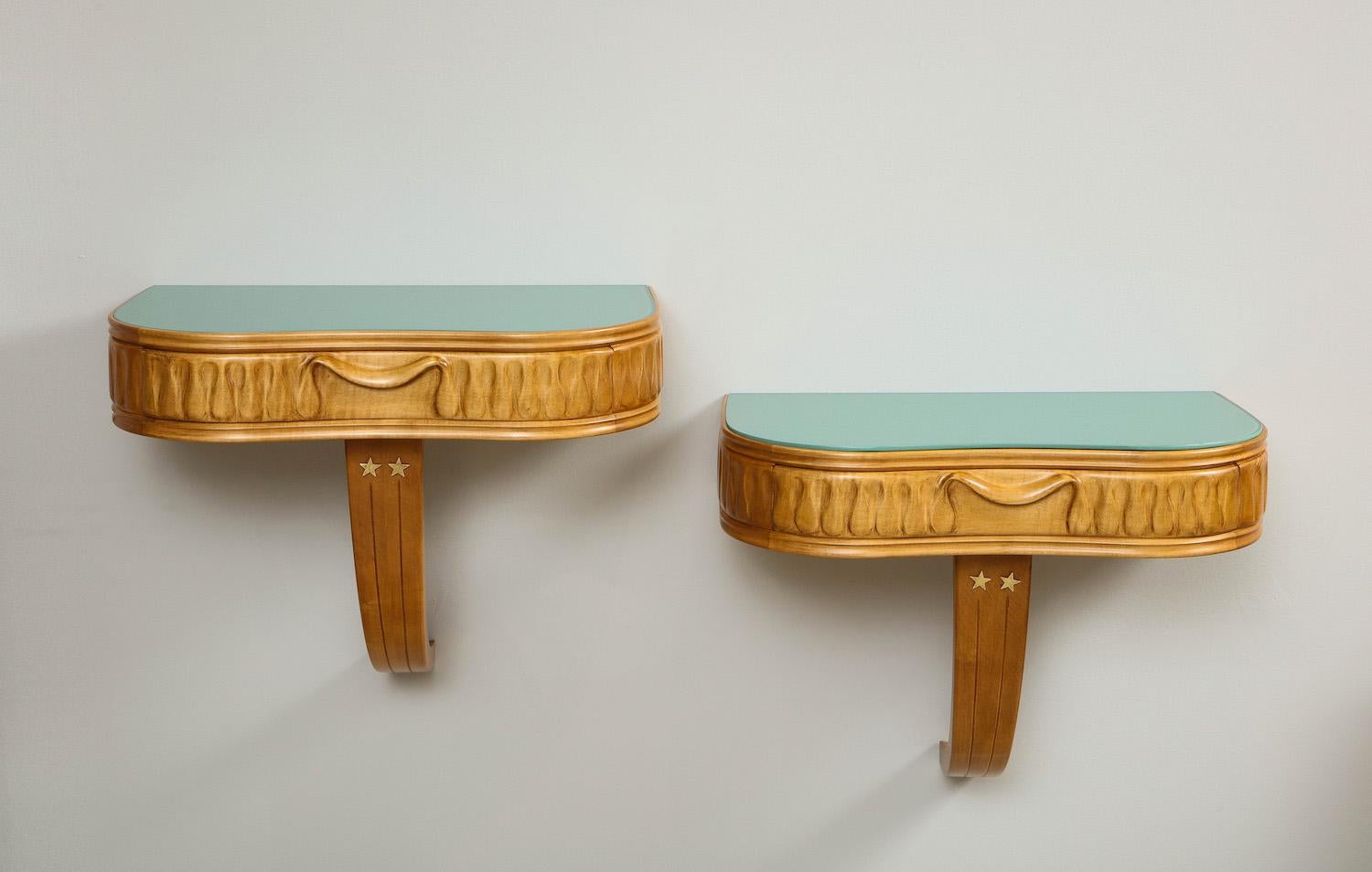 Pair of Wall-Mounted Bedside Tables by Osvaldo Borsani for ABV In Good Condition In New York, NY