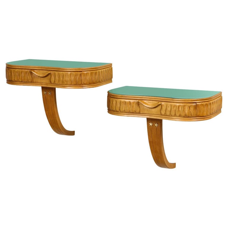 Pair of WallMounted Bedside Tables by Osvaldo Borsani for ABV at 1stDibs