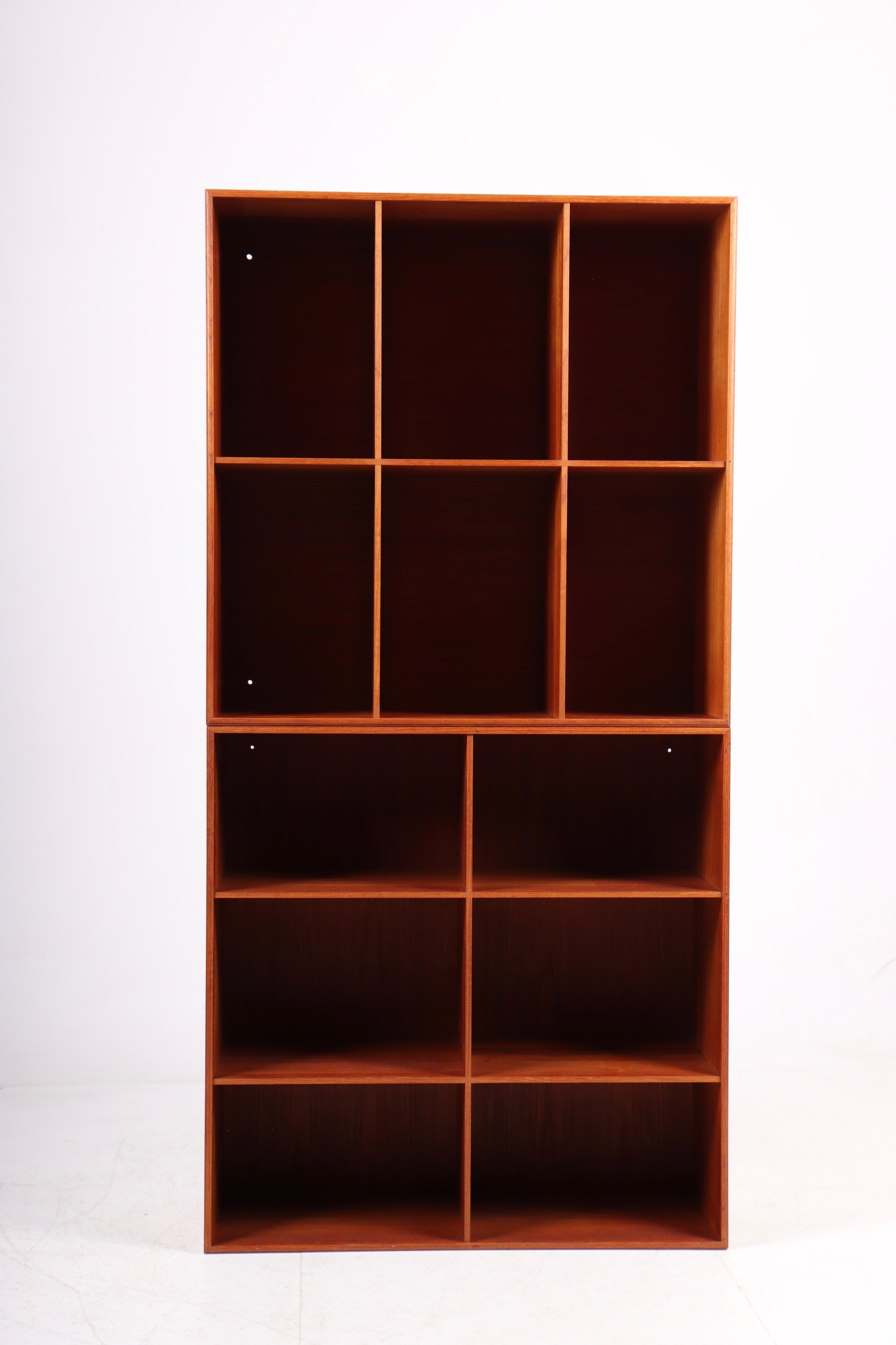 Pair of Wall-Mounted Bookcases in Solid Teak by Mogensen Koch For Sale 5