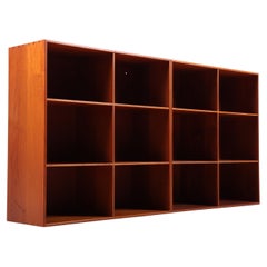 Pair of Wall-Mounted Bookcases in Solid Teak by Mogensen Koch