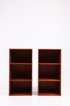 Pair of Wall-Mounted Bookcases in Solid Teak by Mogensen Koch