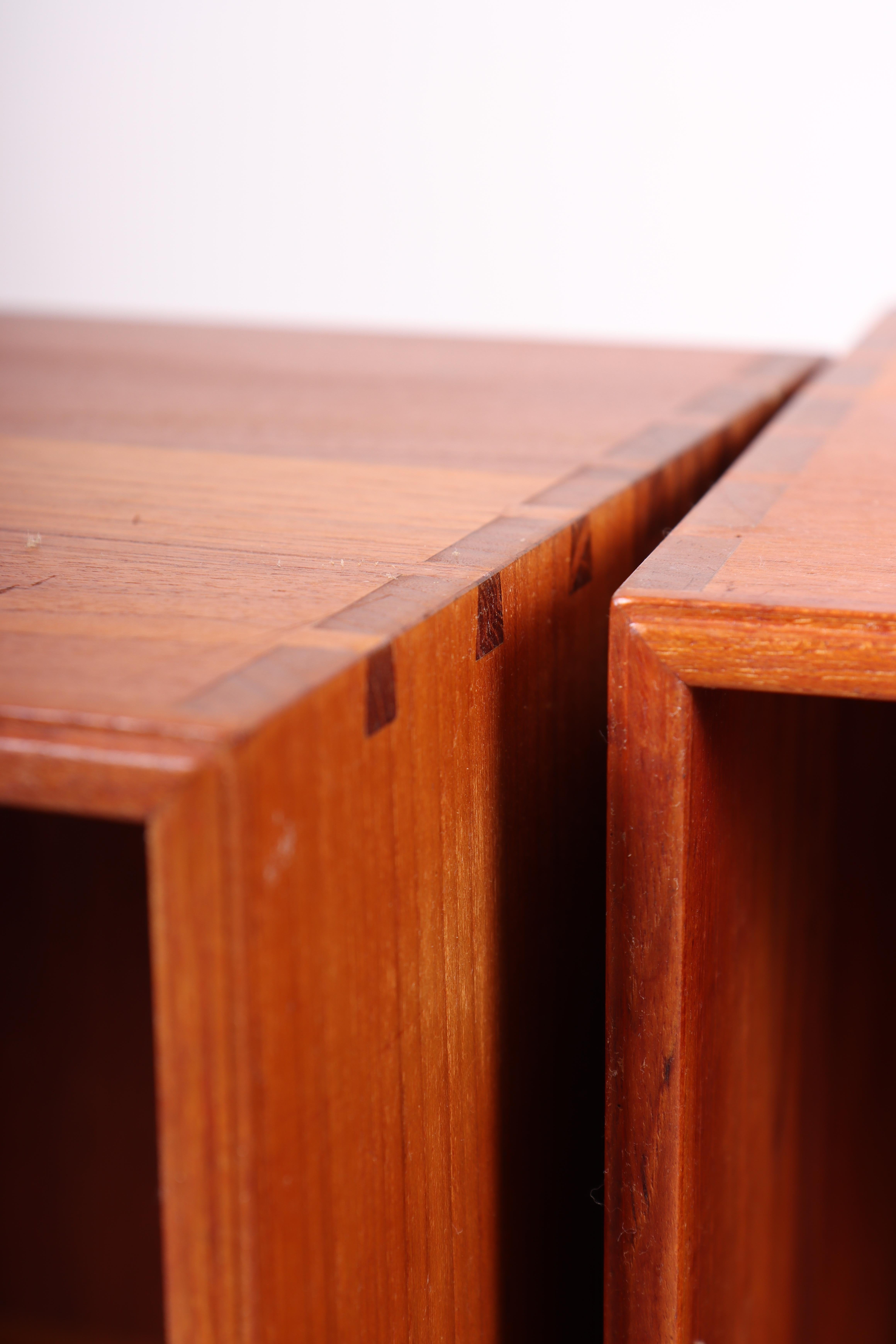 Pair of Wall-Mounted Bookcases in Solid Teak by Mogensen Koch For Sale 2
