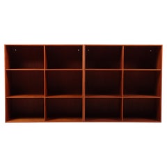 Pair of Wall-Mounted Bookcases in Solid Teak by Mogensen Koch