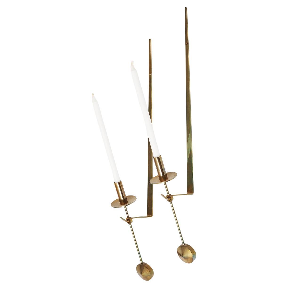 Pair of Wall Mounted Candle Holders by Pierre Forssell For Sale