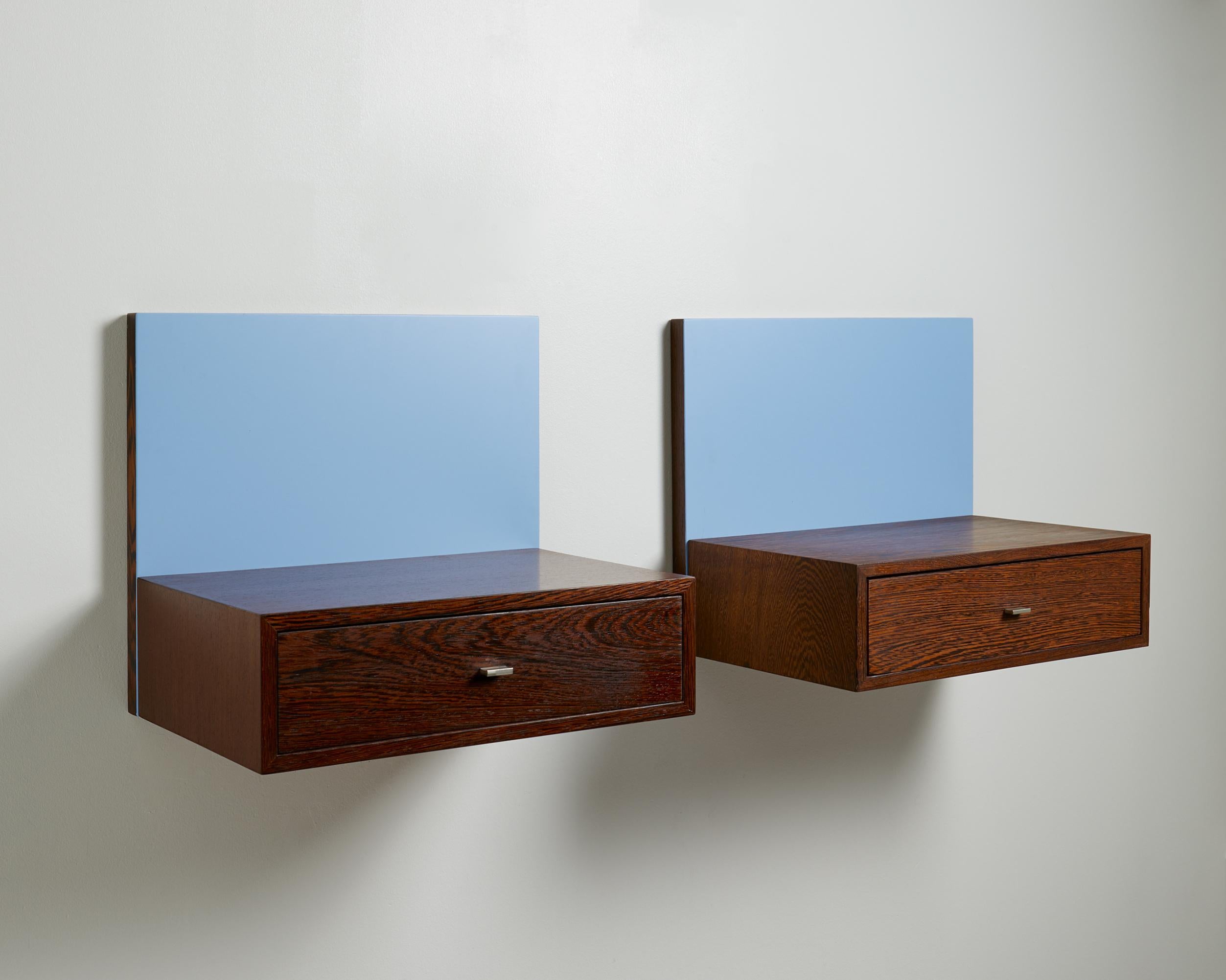 Mid-Century Modern Pair of Wall Mounted Drawer Modules, Anonymous, Denmark, 1960's
