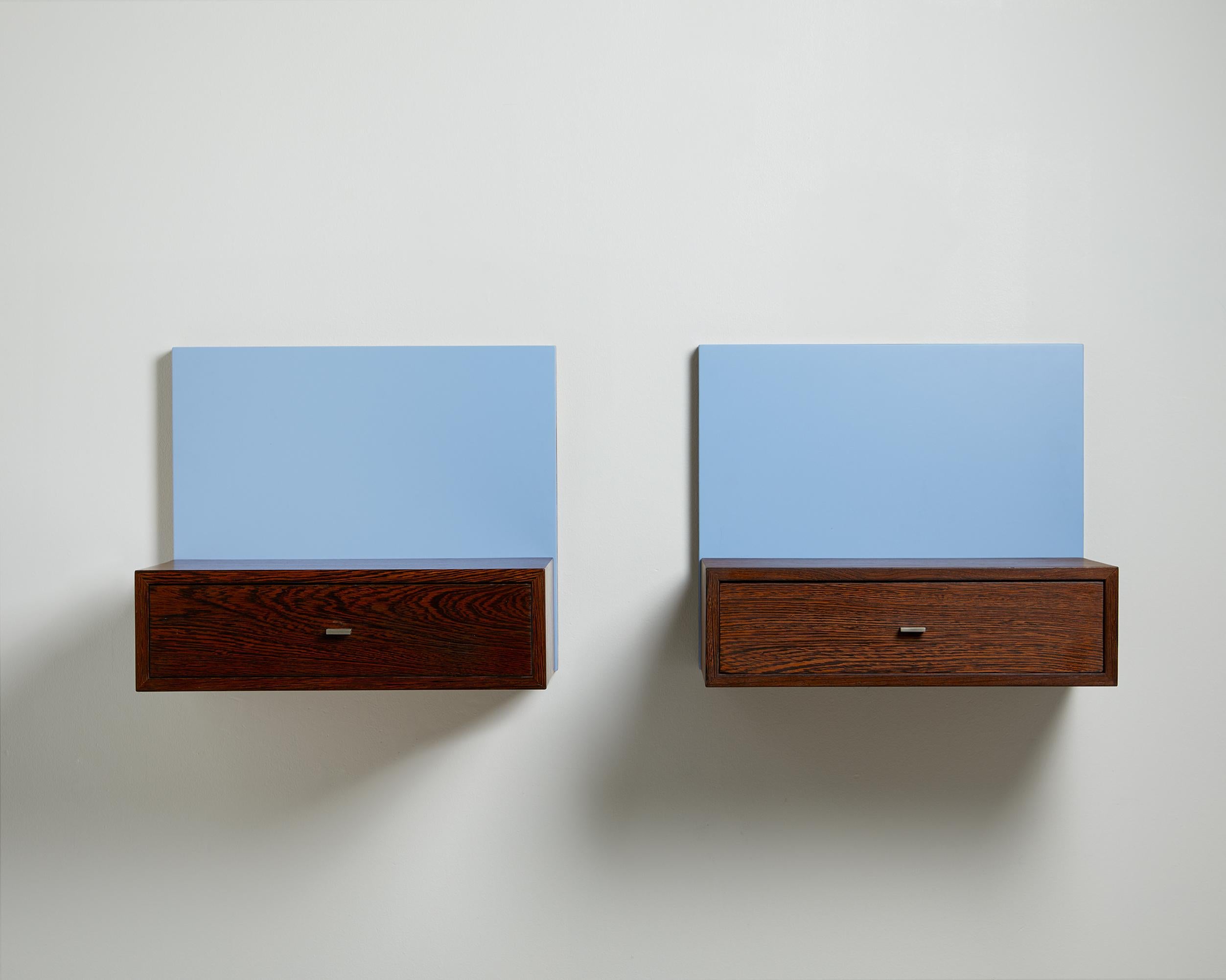 Danish Pair of Wall Mounted Drawer Modules, Anonymous, Denmark, 1960's