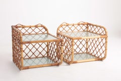 Pair of Wall-Mounted Nightstands in Bamboo, 1960s