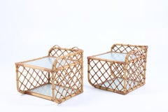 Pair of Wall-Mounted Nightstands in Bamboo, 1960s