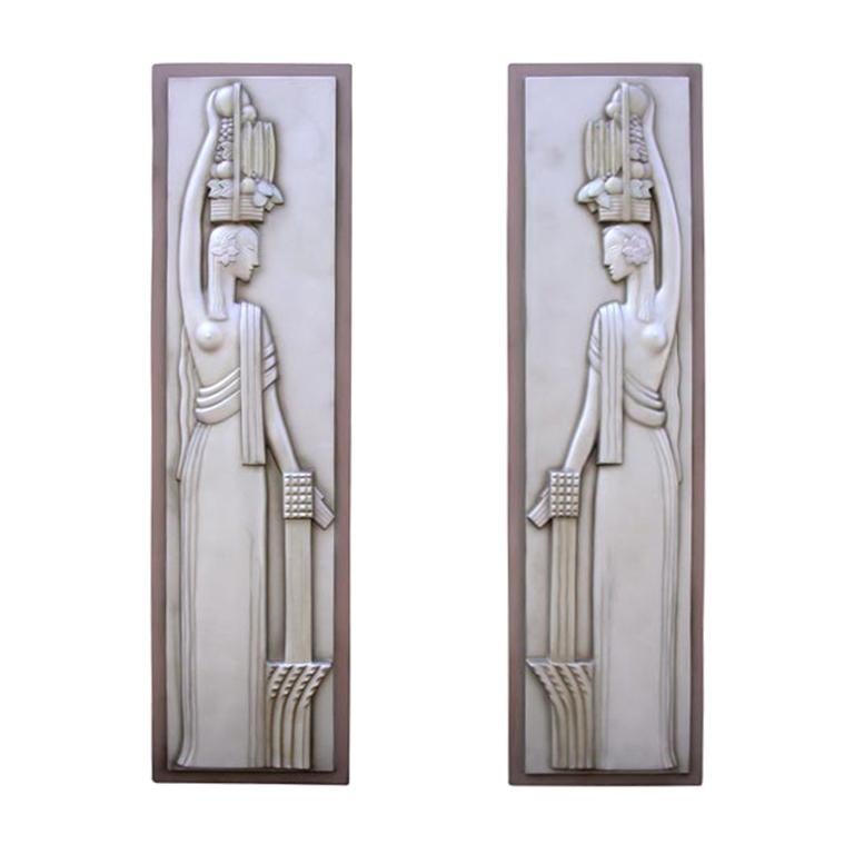 Pair of Wall Plaques from 1933 Worlds Fair Chicago For Sale