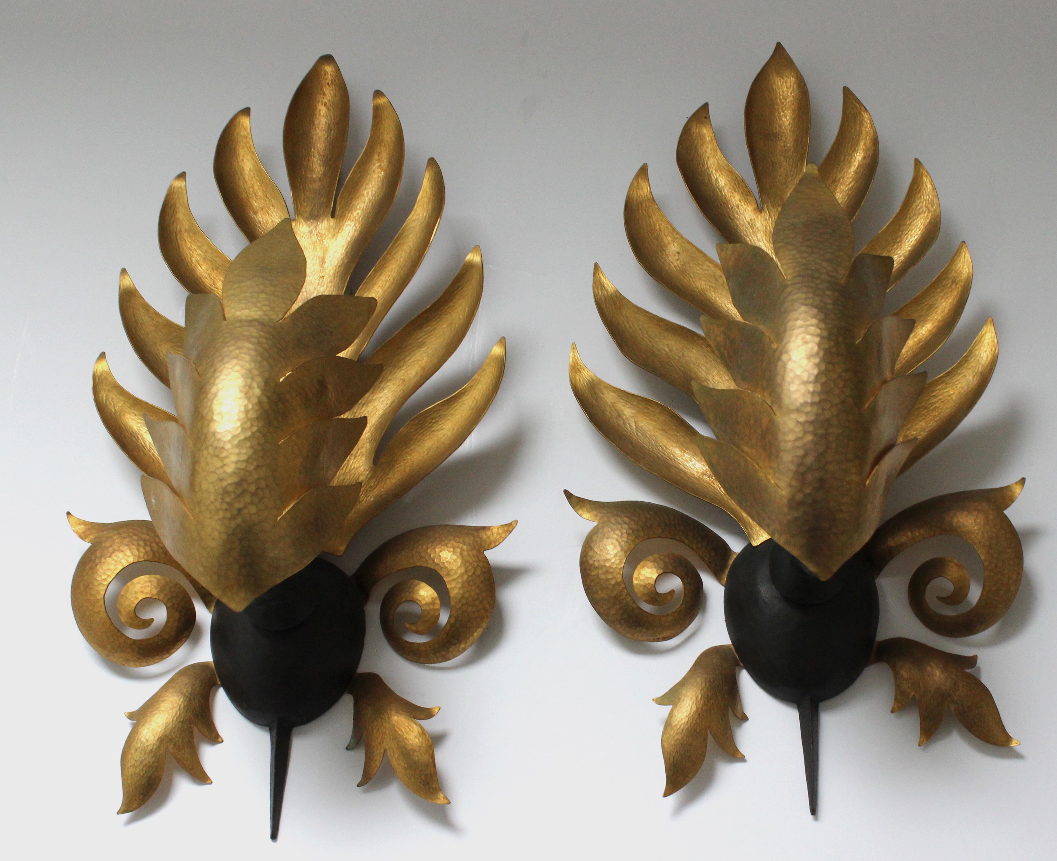 Pair of Wall Sconces Attributed to Herve Van Der Straeton For Sale 4