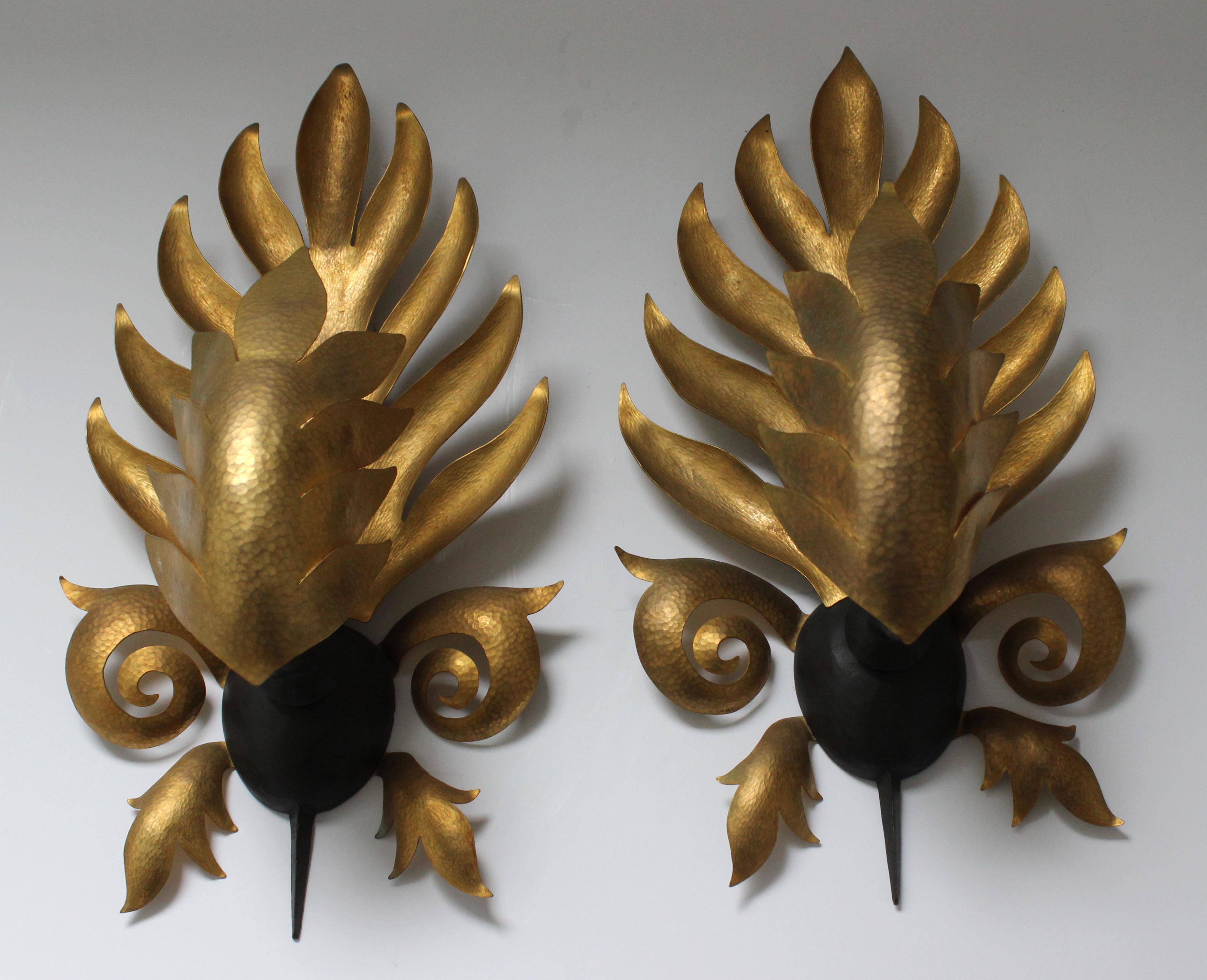 Pair of Wall Sconces Attributed to Herve Van Der Straeton For Sale 8