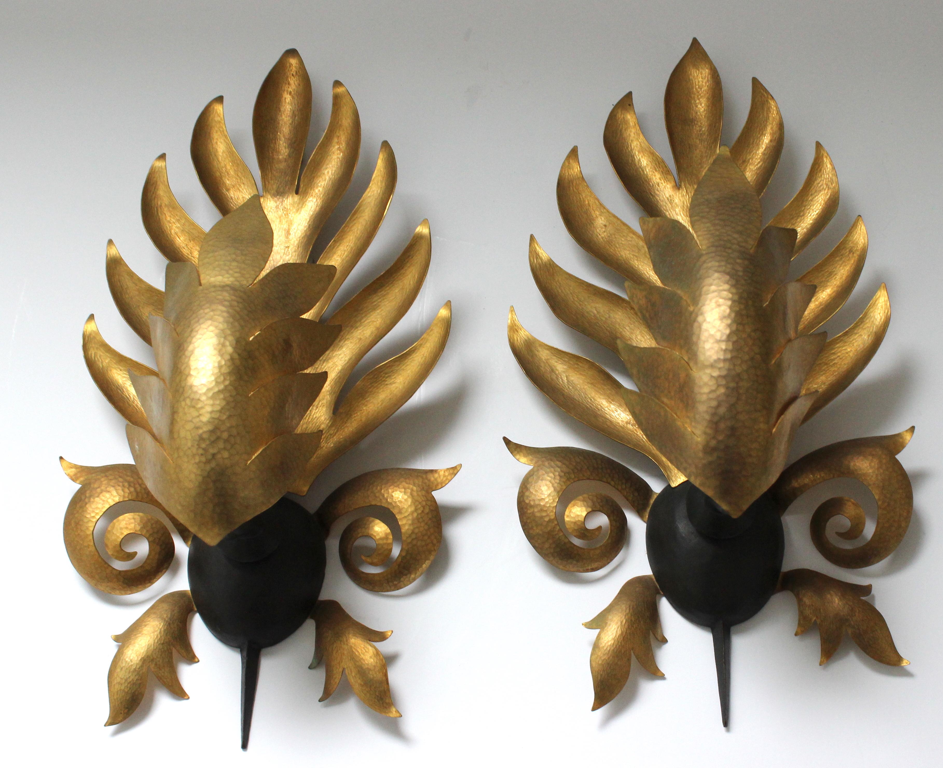 Pair of Wall Sconces Attributed to Herve Van Der Straeton For Sale 10