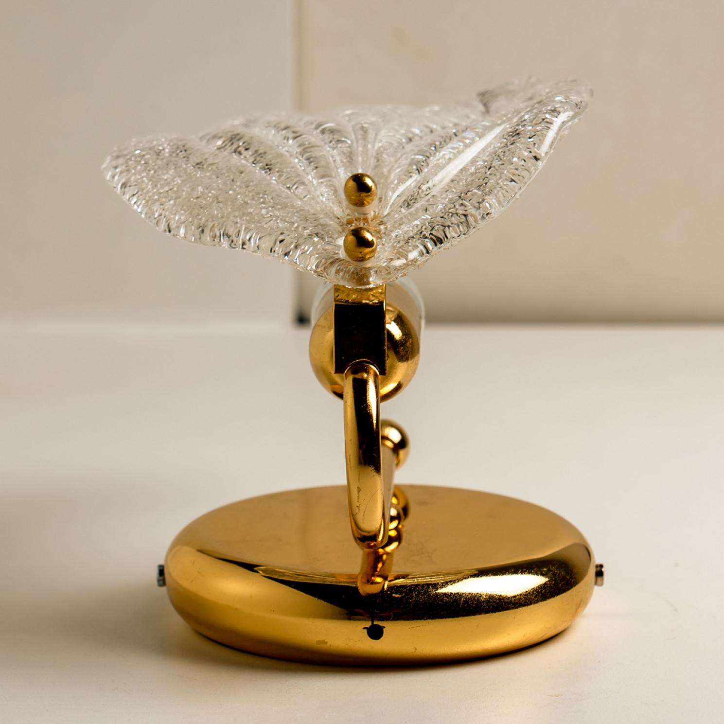 Pair of Wall Sconces Barovier & Toso Leaves Murano Glass, Italy, 1960 For Sale 2