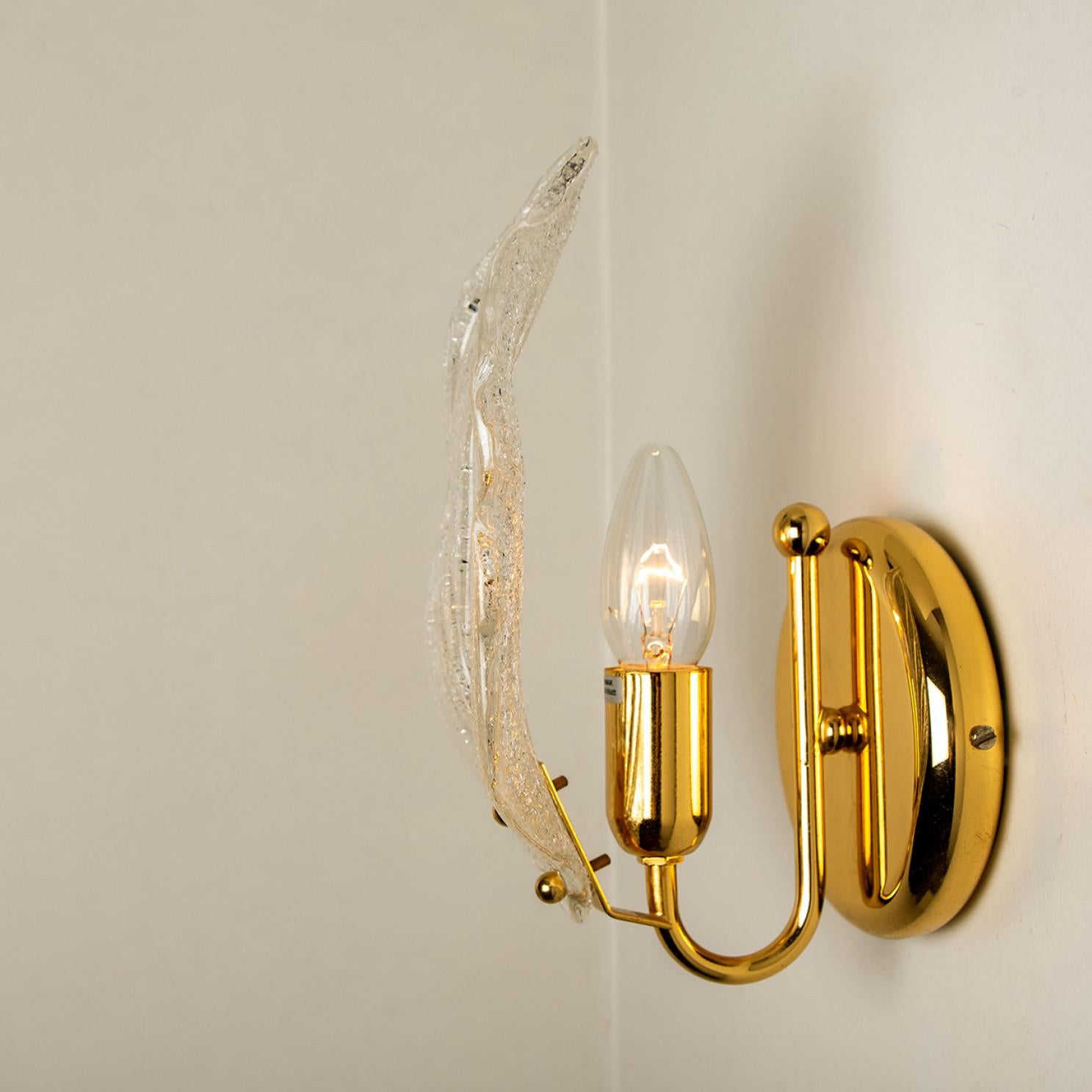 Pair of Wall Sconces Barovier & Toso Leaves Murano Glass, Italy, 1960 For Sale 1