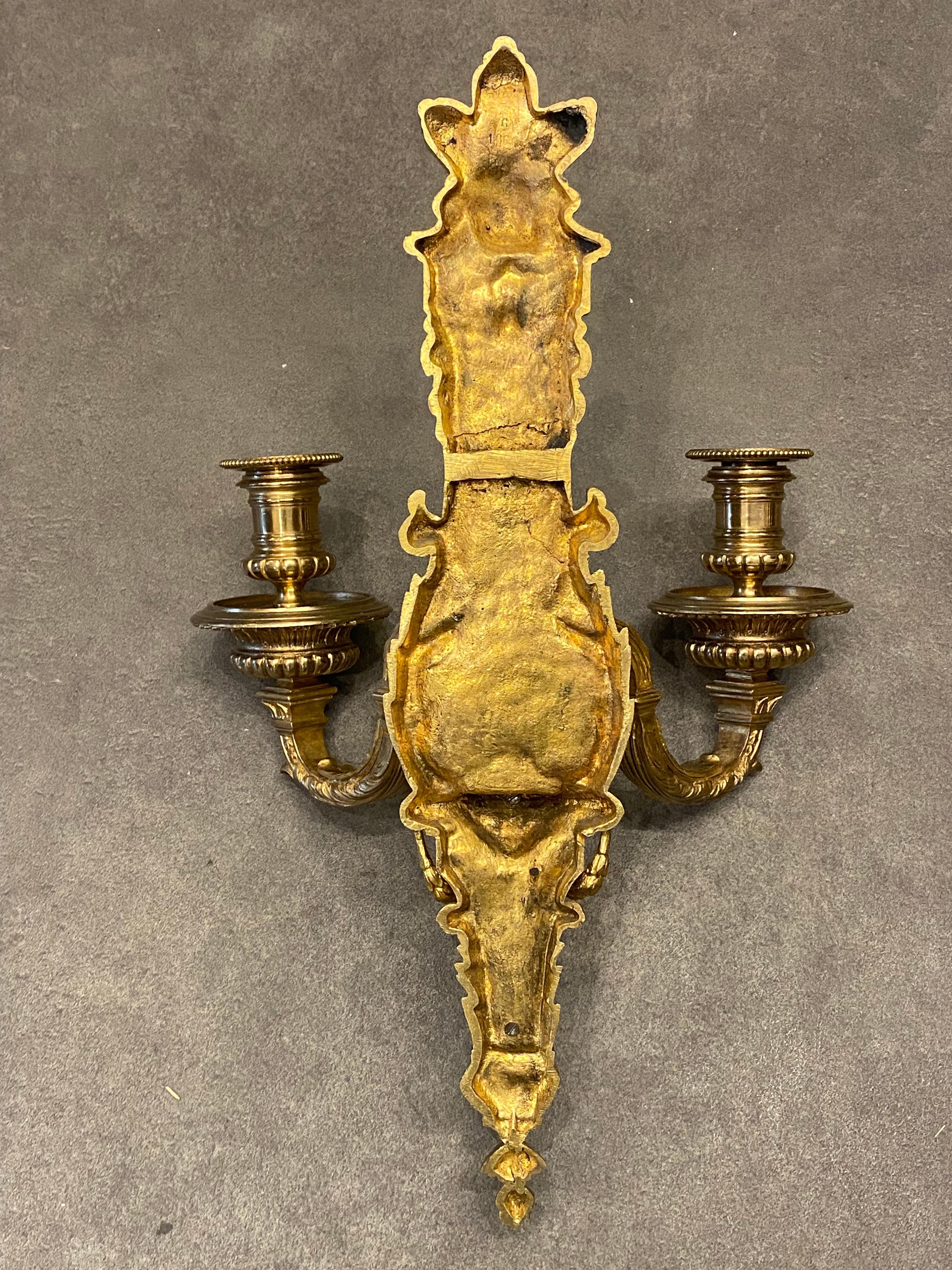 Pair Of Wall Sconces - Bronze - Mascarons - France - 19th Century 6