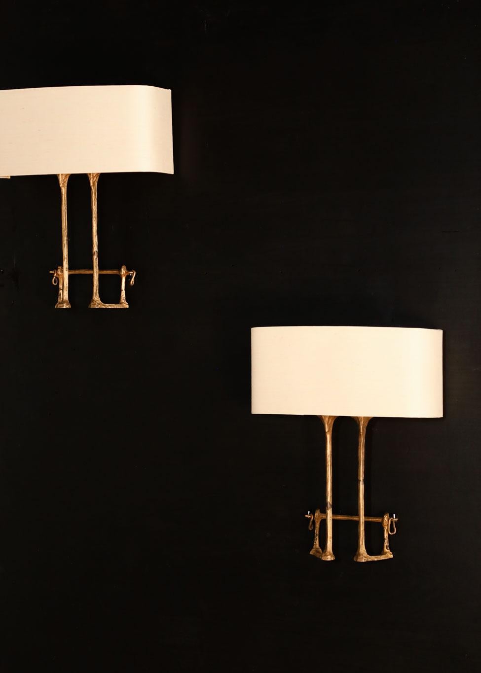 French Pair of Wall Sconces by Felix Agostini, Model 