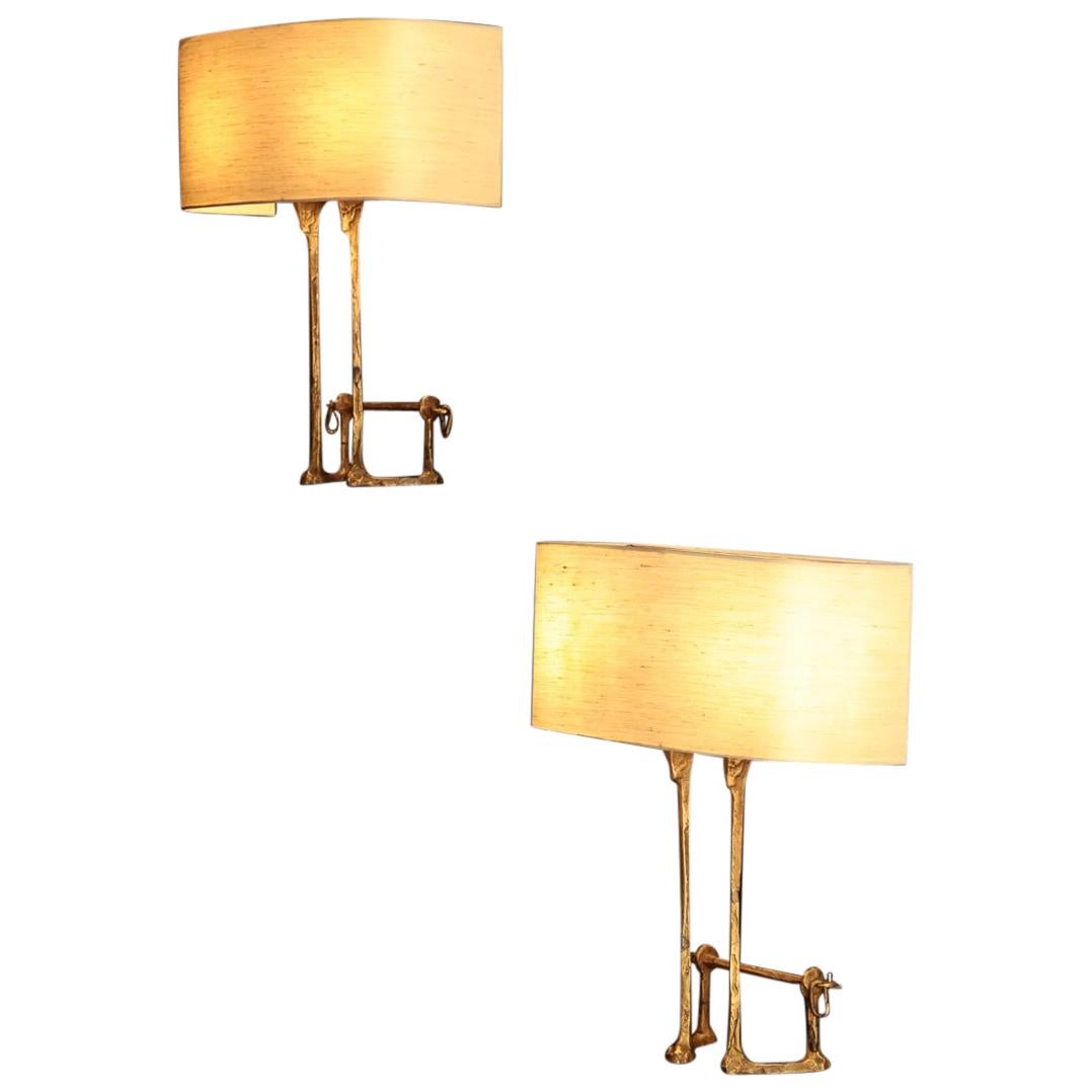 Pair of Wall Sconces by Felix Agostini, Model "Mail Coach", 1962