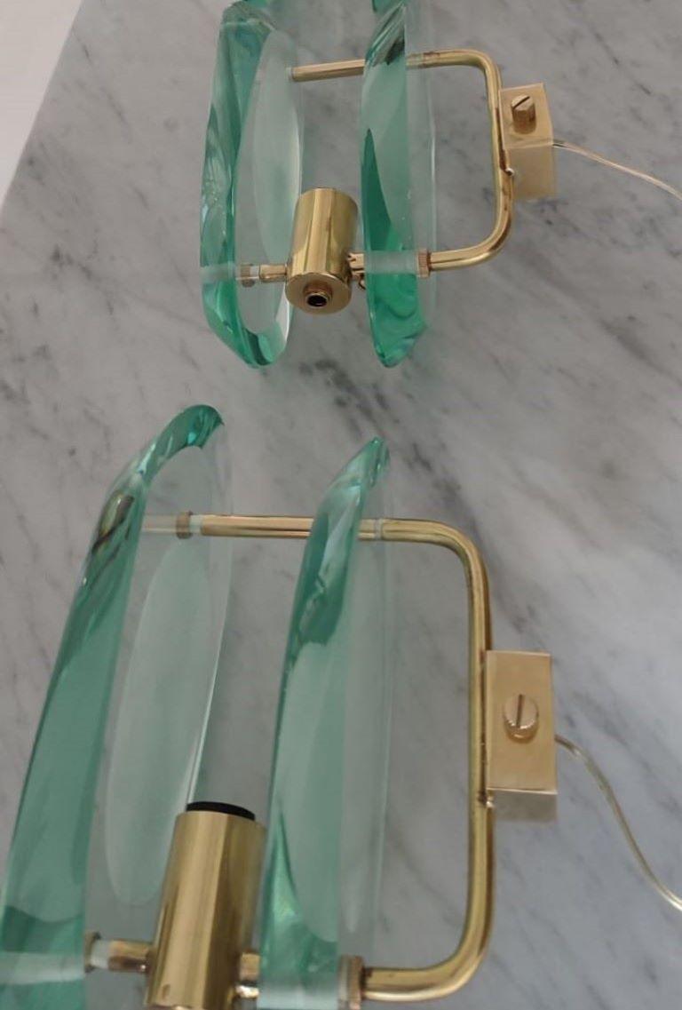 Pair of Wall Sconces by Max Ingrand for Fontana Arte Model 2093, Italy, 1961 In Good Condition In Frankfurt am Main, DE
