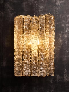 Pair of Wall Sconces by Toni Zuccheri for Venini, Squared Murano Tronchis