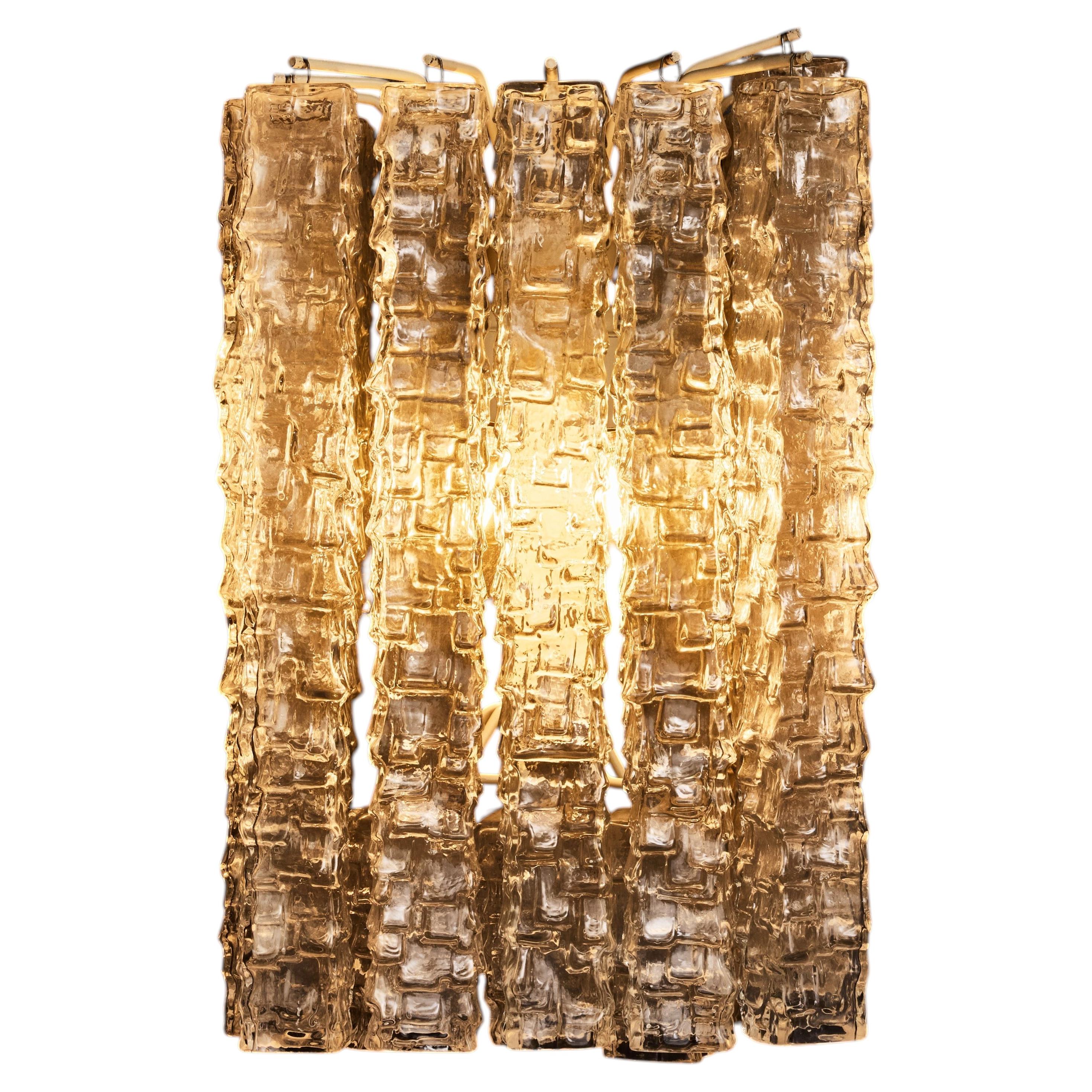 Pair of Wall Sconces by Toni Zuccheri for Venini, Squared Murano Tronchis