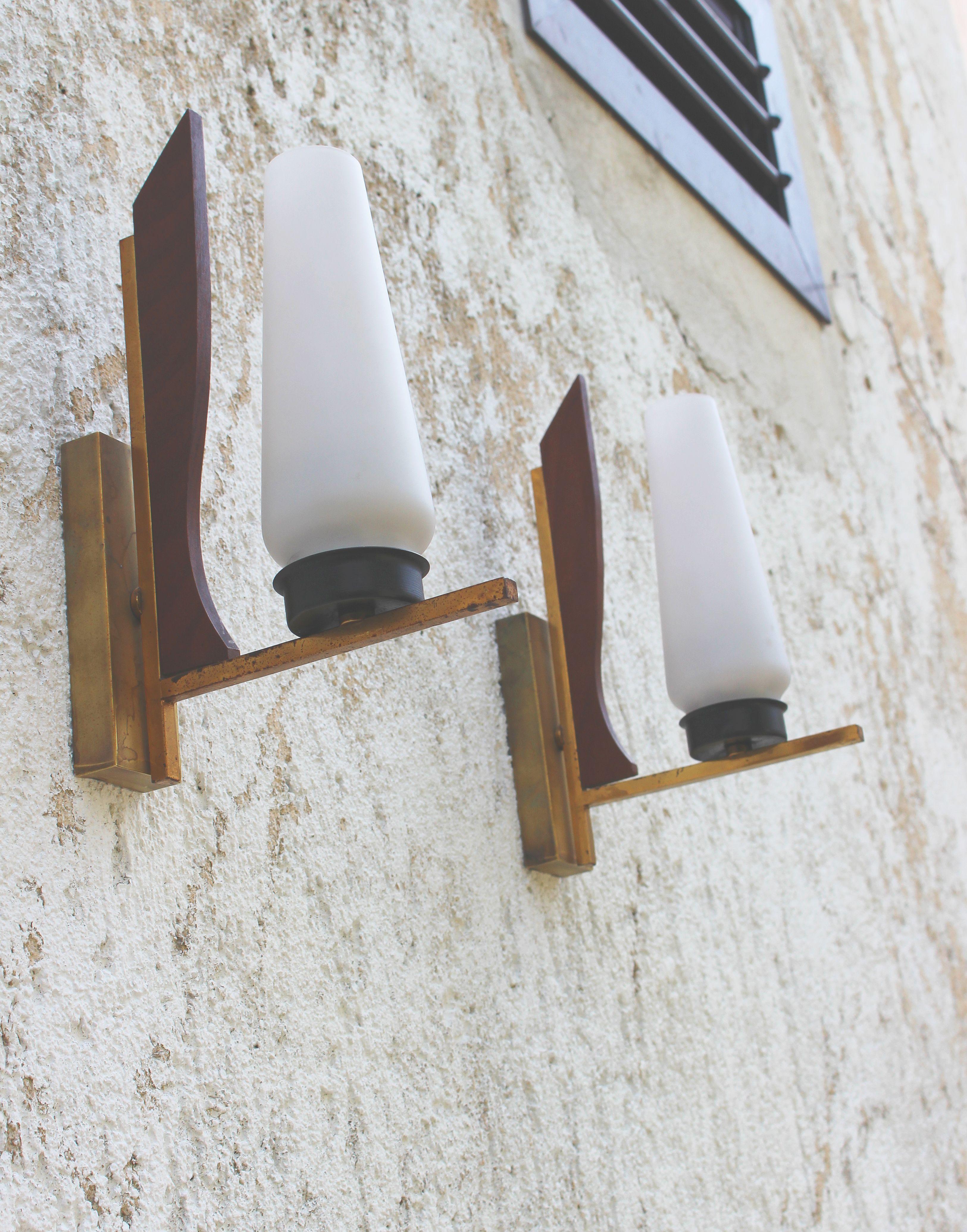 Mid-20th Century Pair of Wall Sconces from the 1950s