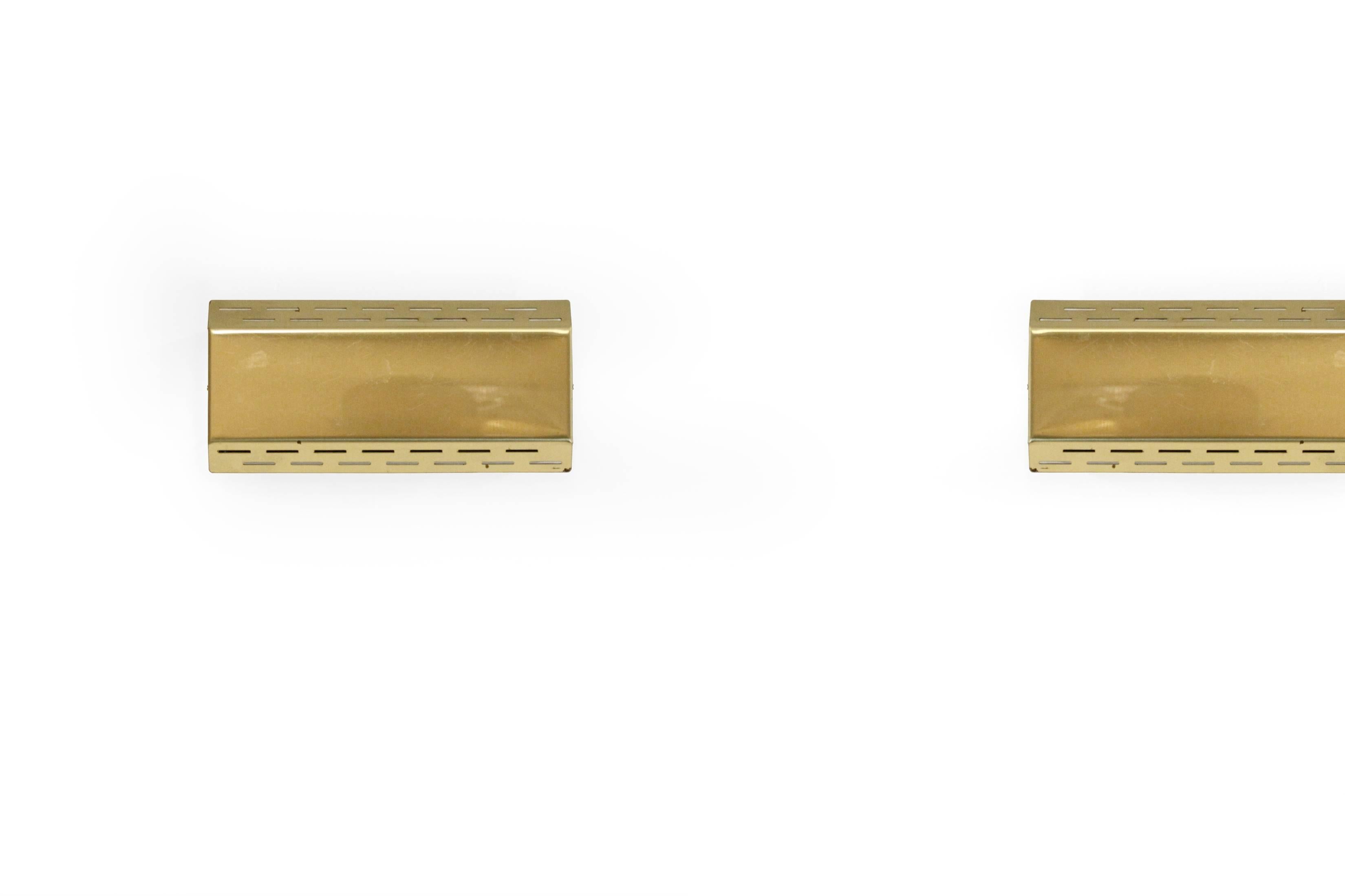 Post-Modern Pair of Wall Sconces in Brass, Norway by Høvik Lys, 1980s