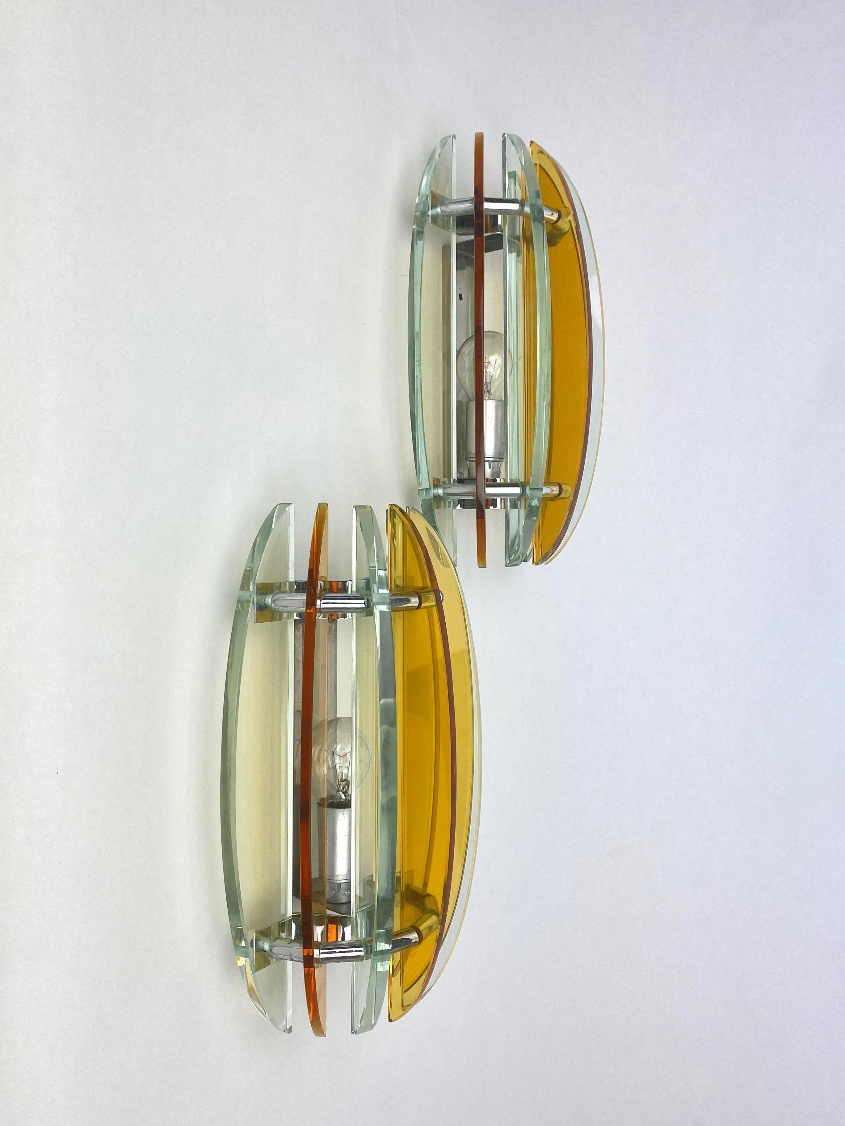 colored glass wall sconces