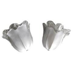 Pair of wall sconces in white Murano glass "La Murrina"