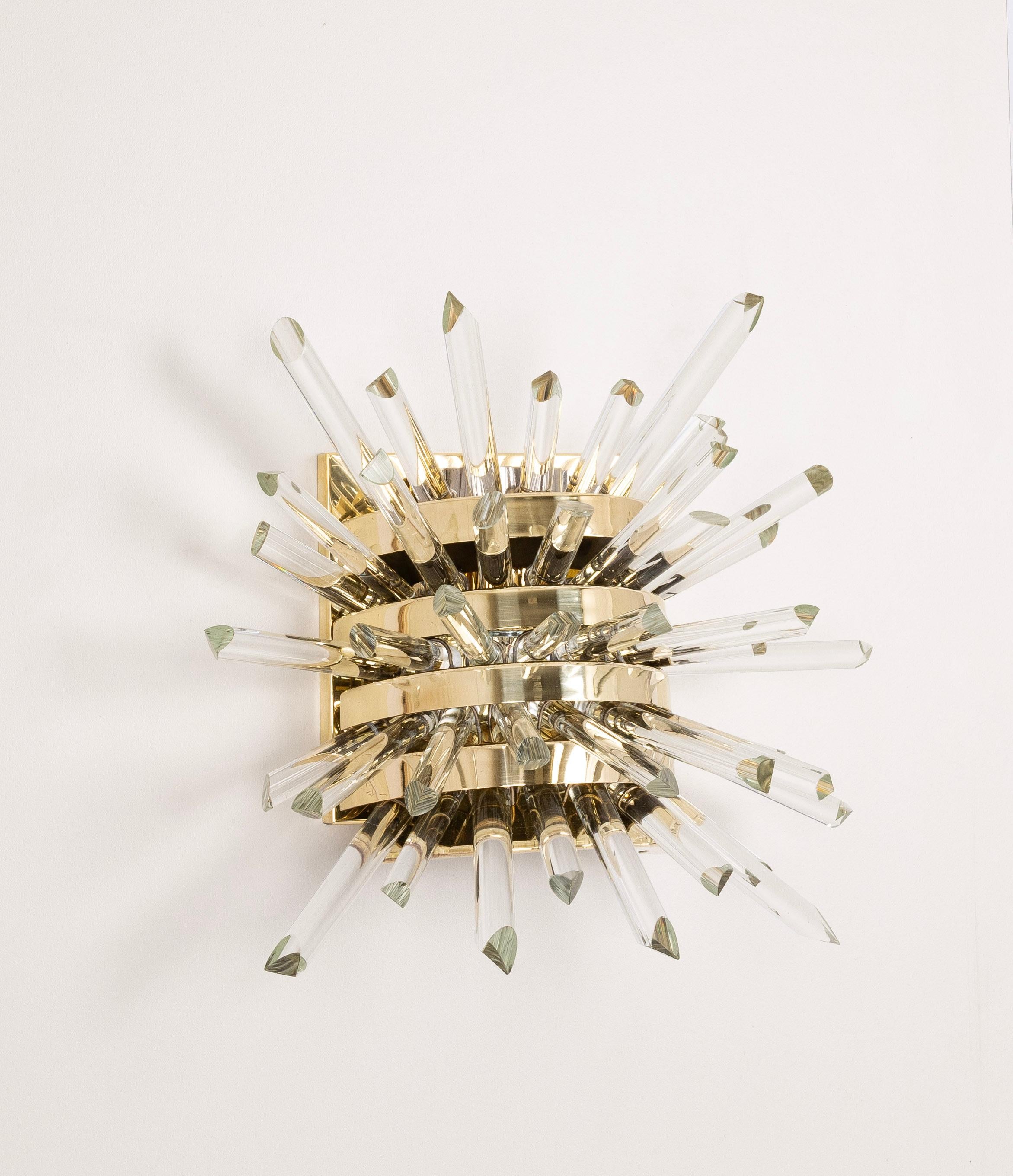 Autrichien Paire d'appliques murales 'Miracle' en verre de cristal, Bakalowits Autriche, 1960s en vente
