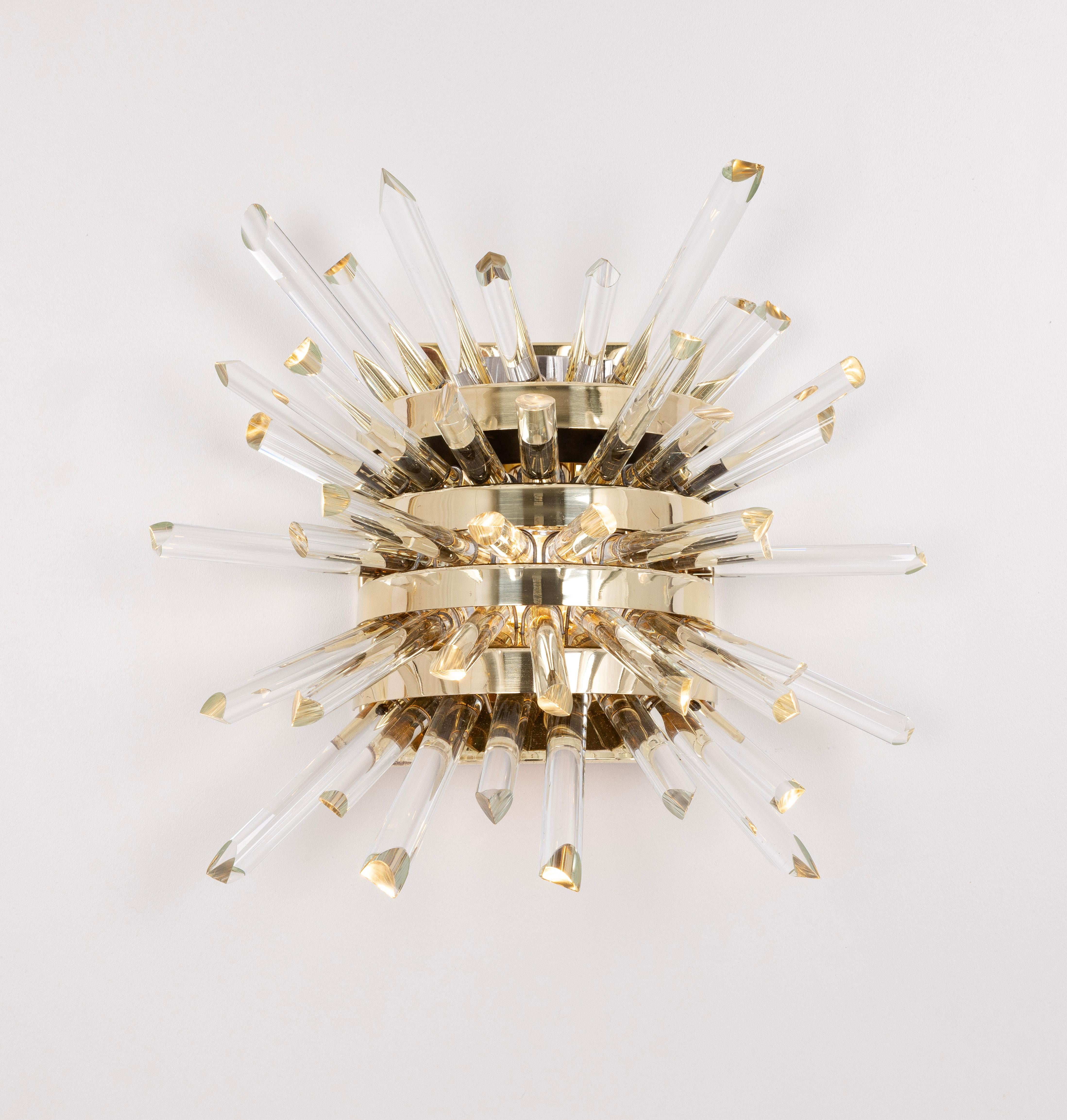 Paire d'appliques murales 'Miracle' en verre de cristal, Bakalowits Autriche, 1960s en vente 2