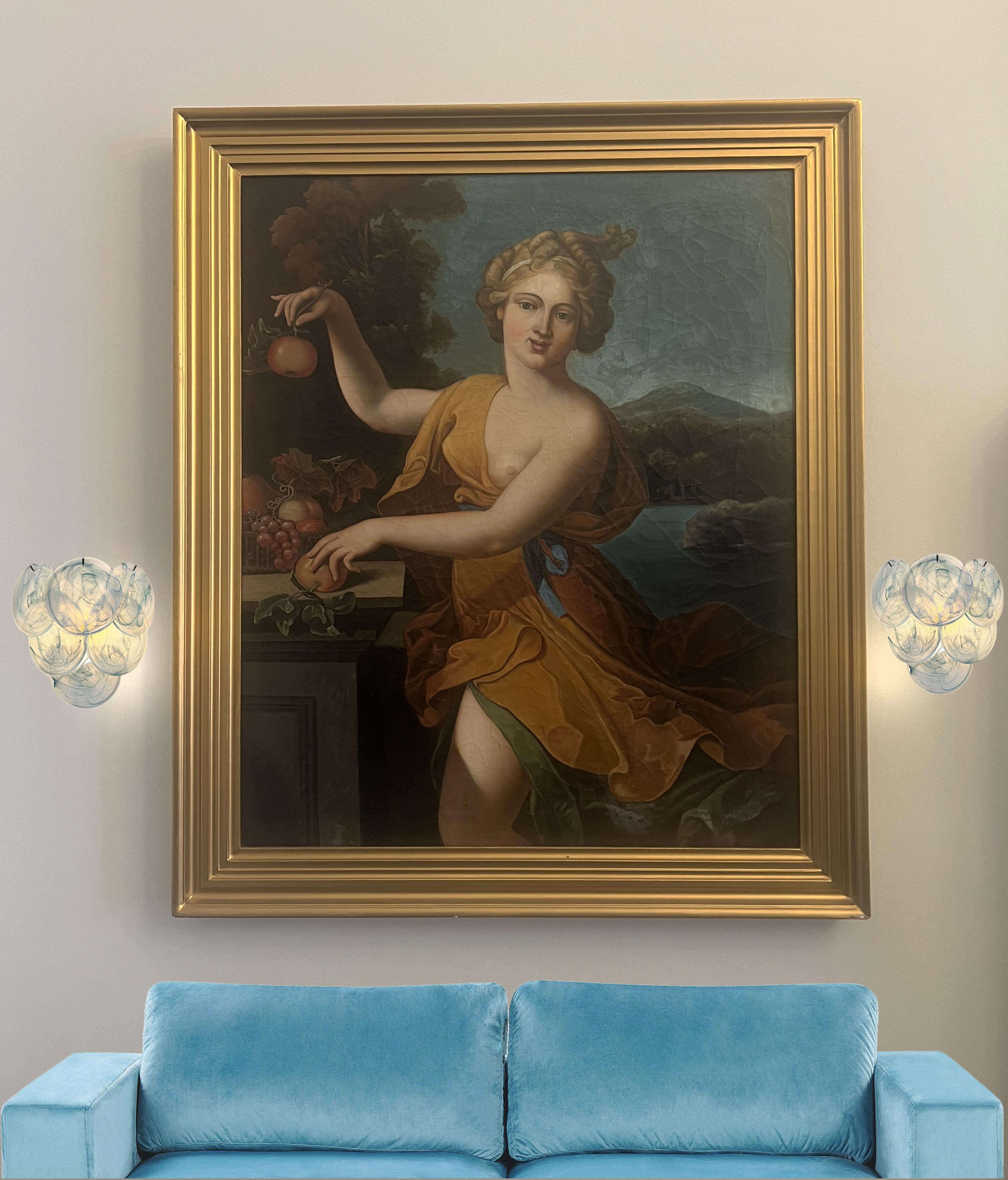 Européen Paire d'appliques murales à disques de Murano en vente