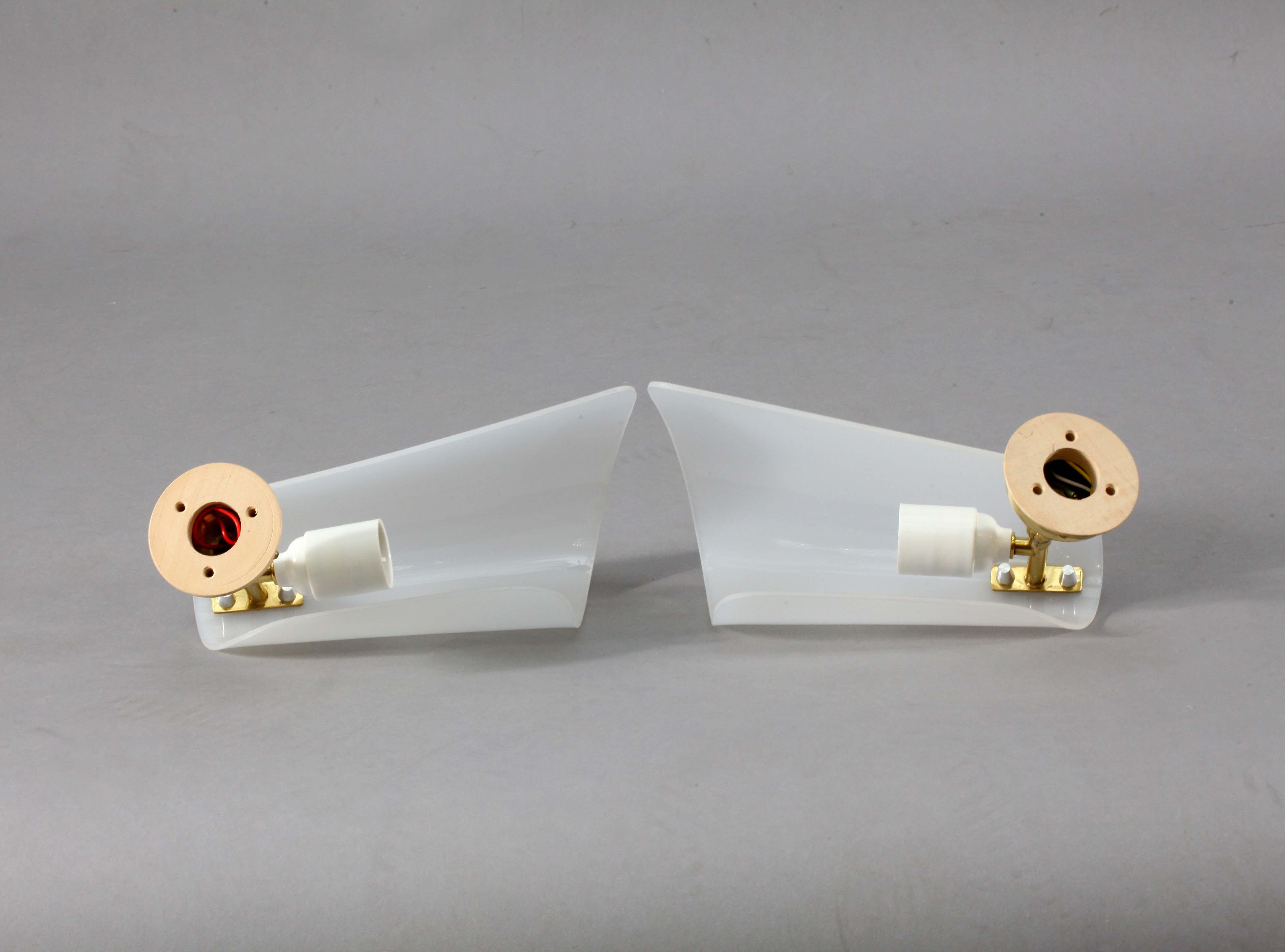 20th Century Pair of Wall Sconces Rupert Nikoll, Vienna, 1950 For Sale