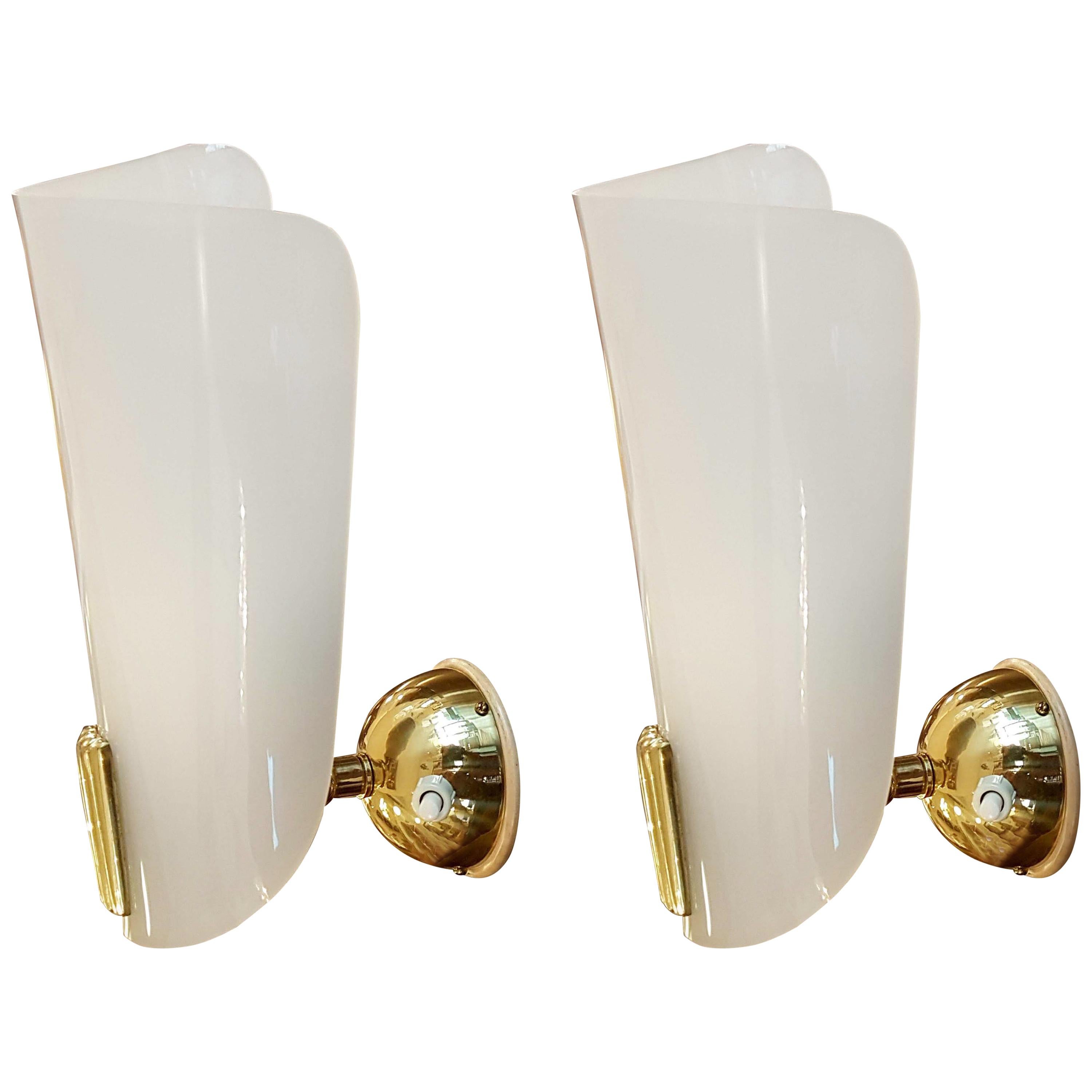 Pair of Wall Sconces Rupert Nikoll, Vienna, 1950 For Sale