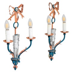 Pair of Wall Sconces with Ribbon Motif, 1990s