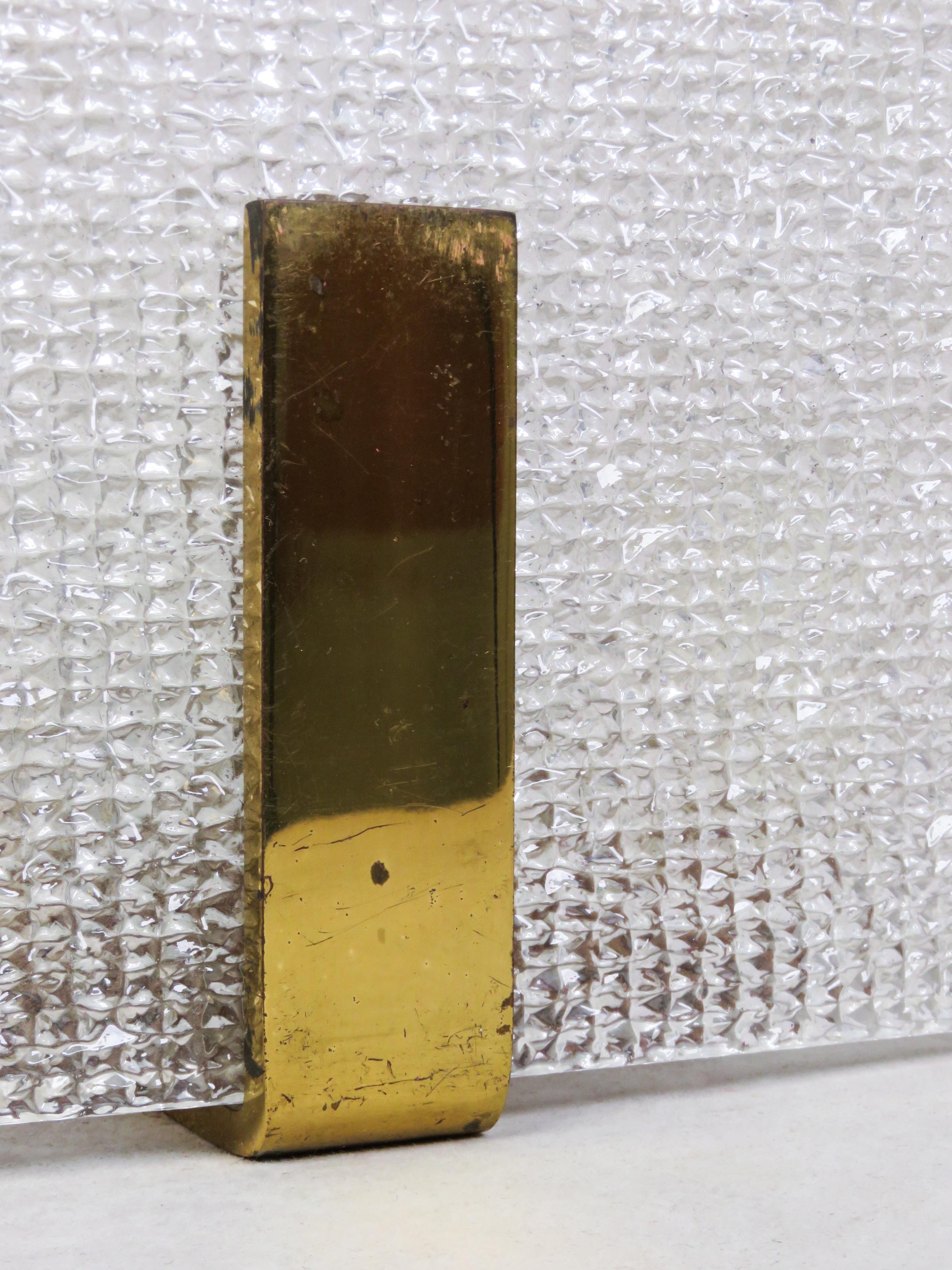 Paar Wandleuchter mit Holzrahmen, Methacrylatschirmen und vergoldetem Messing im Angebot 4