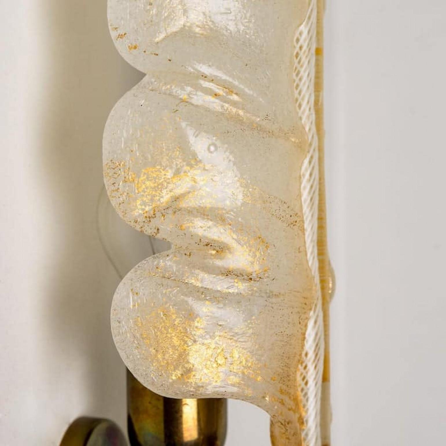 Pair of Wall Scones Barovier & Toso Gold Murano Glass, Italy, 1960 en vente 2
