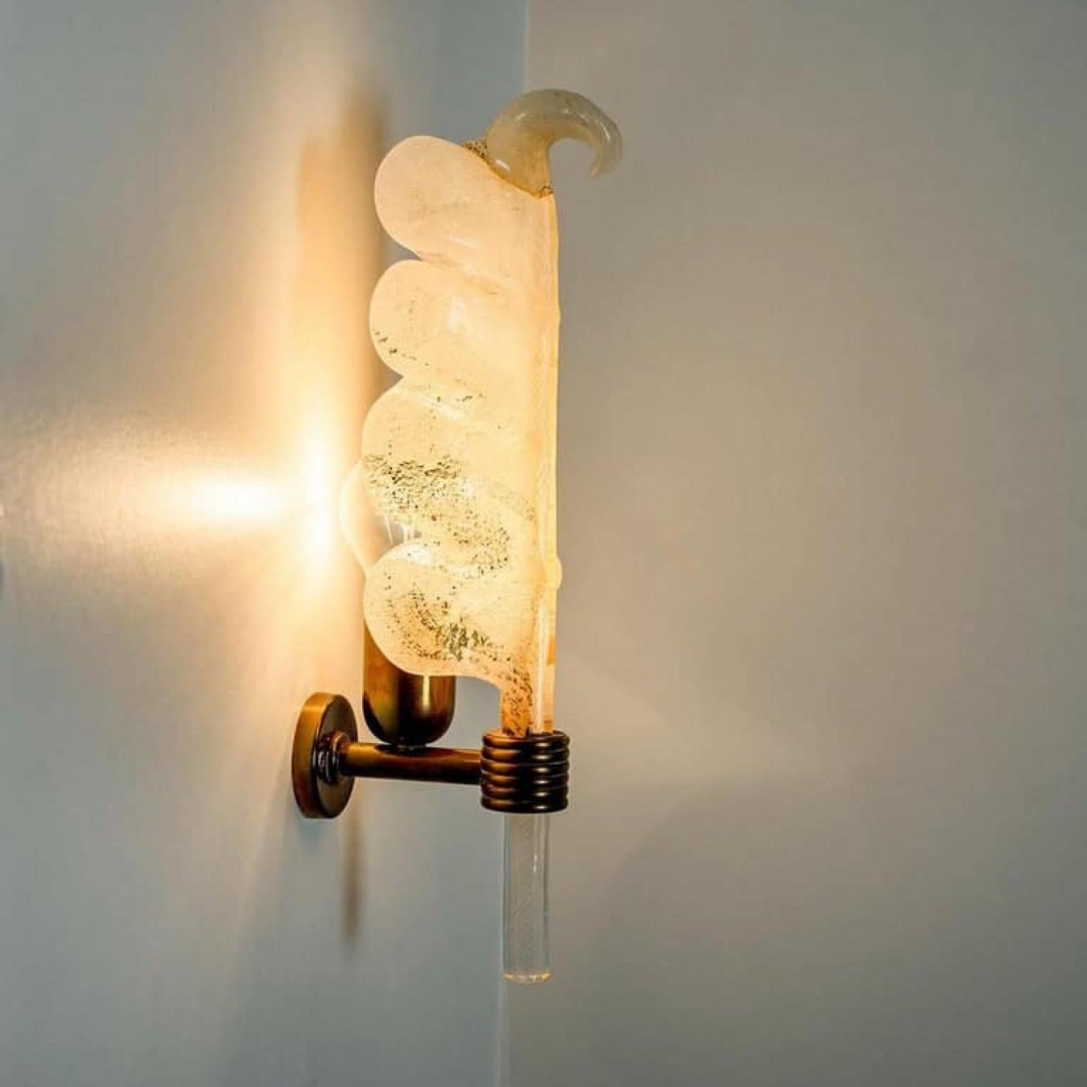 Pair of Wall Scones Barovier & Toso Gold Murano Glass, Italy, 1960 en vente 3