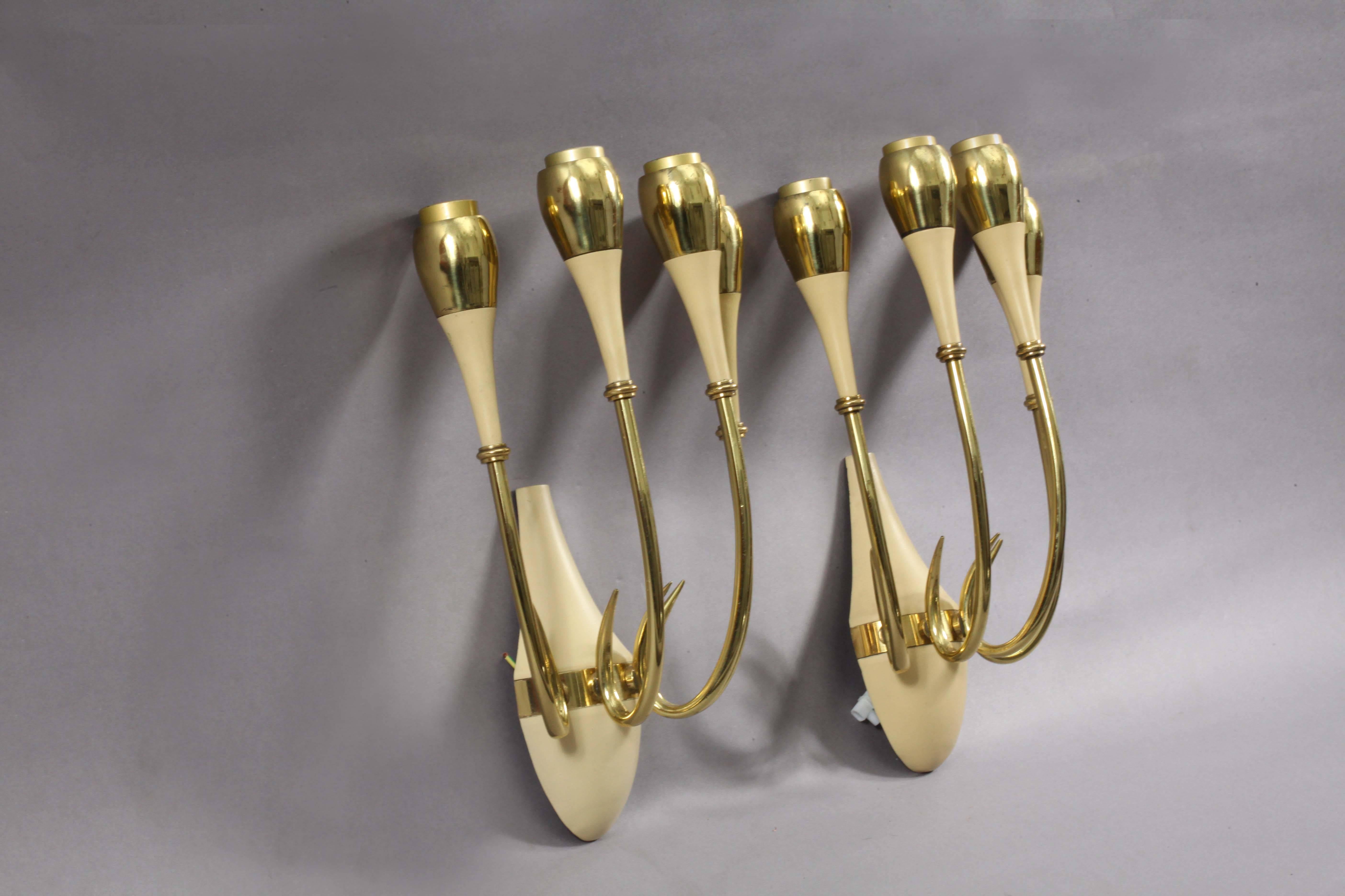 Pair of Wall Sconces by Arredoluce, Italy, 1950 In Excellent Condition For Sale In Vienna, Vienna