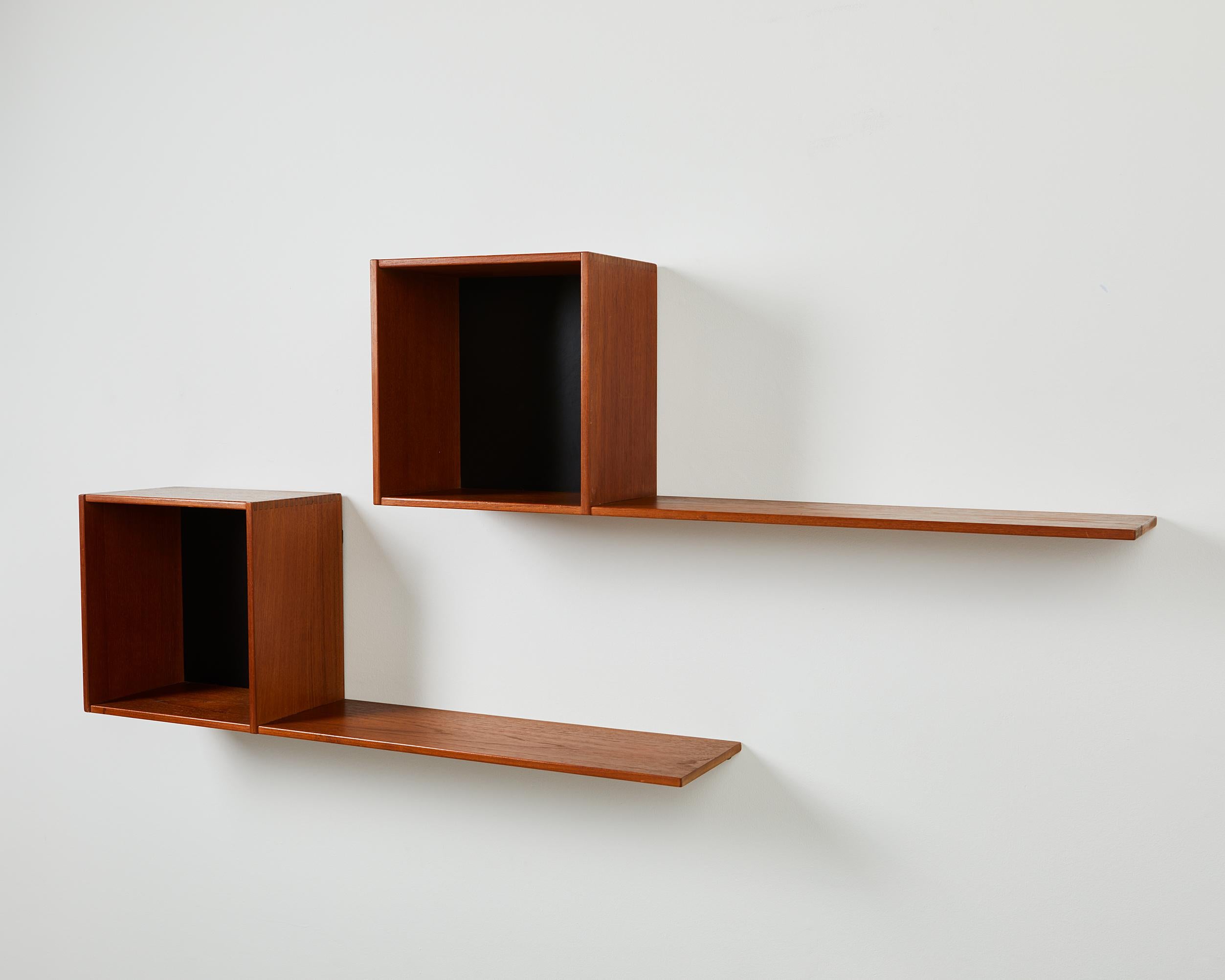 Mid-Century Modern Pair of Wall Shelves, Anonymous, Sweden, 1950’s For Sale