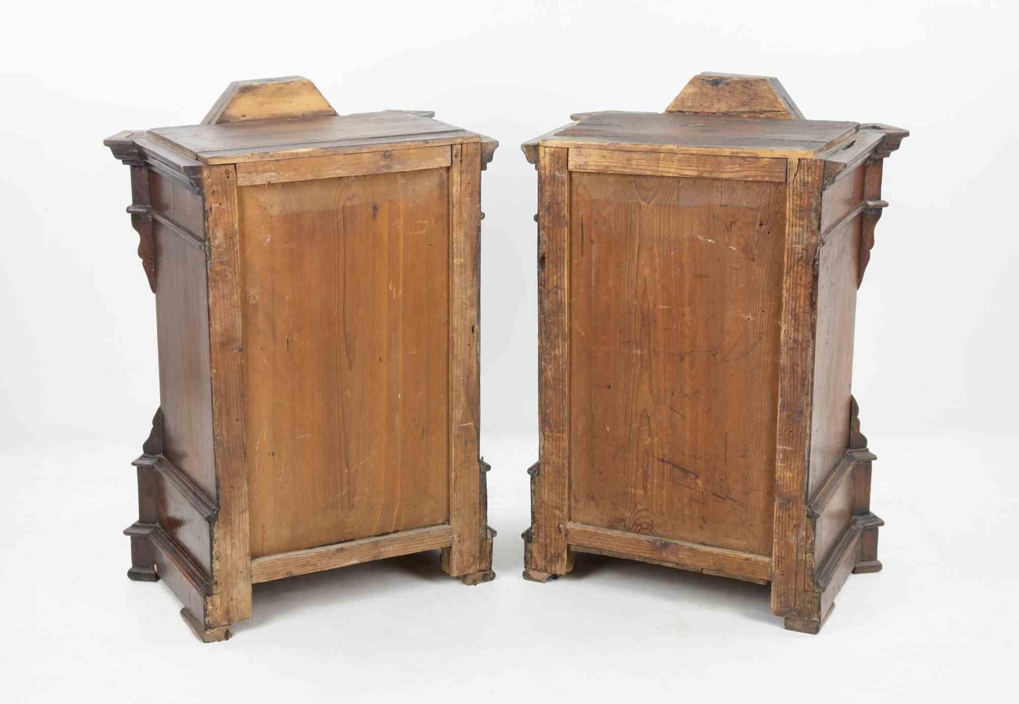 Pareja de muebles altos con puerta y cajón, Italia, principios del siglo XX en venta 3