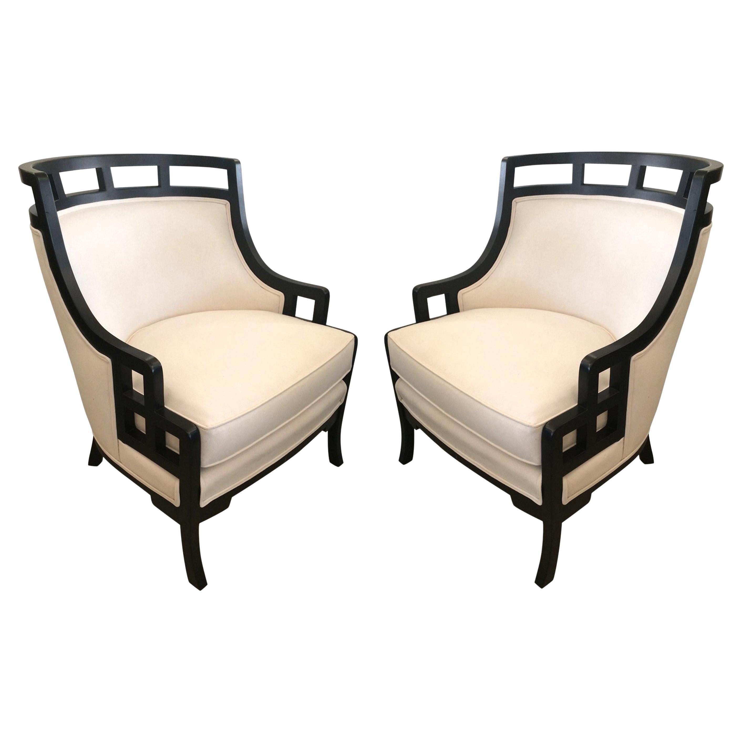 Pair of "Wallis Simpson" Lounge Chairs by Jay Spectre