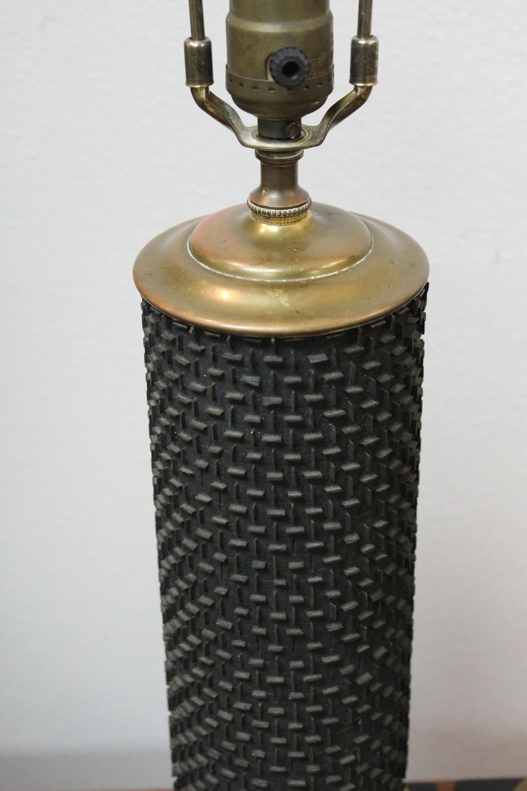 Pair of Wallpaper Print Roller Lamps For Sale at 1stDibs