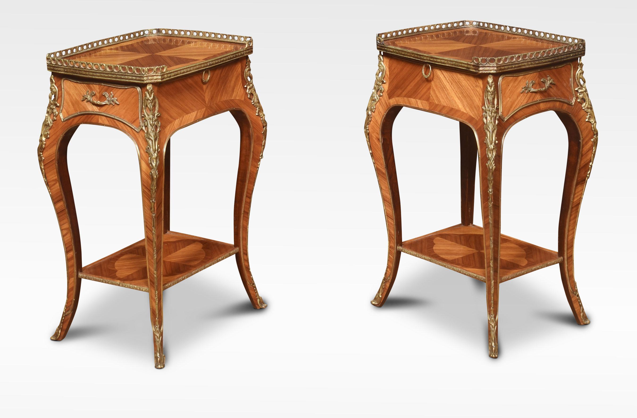 British Pair of Walnut and brass night stands For Sale