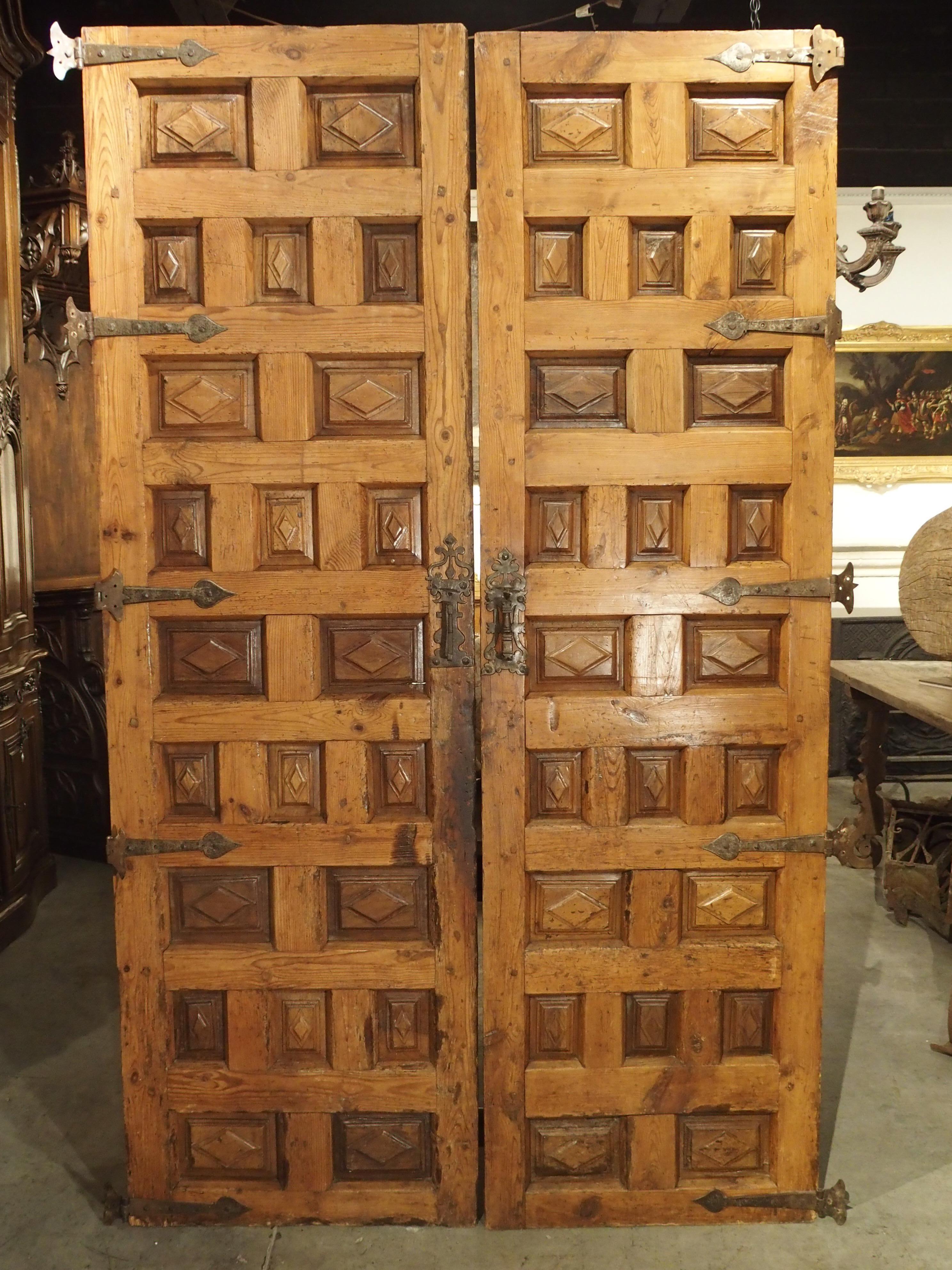 Pair of Walnut and Pine Doors from Spain, circa 1800 5