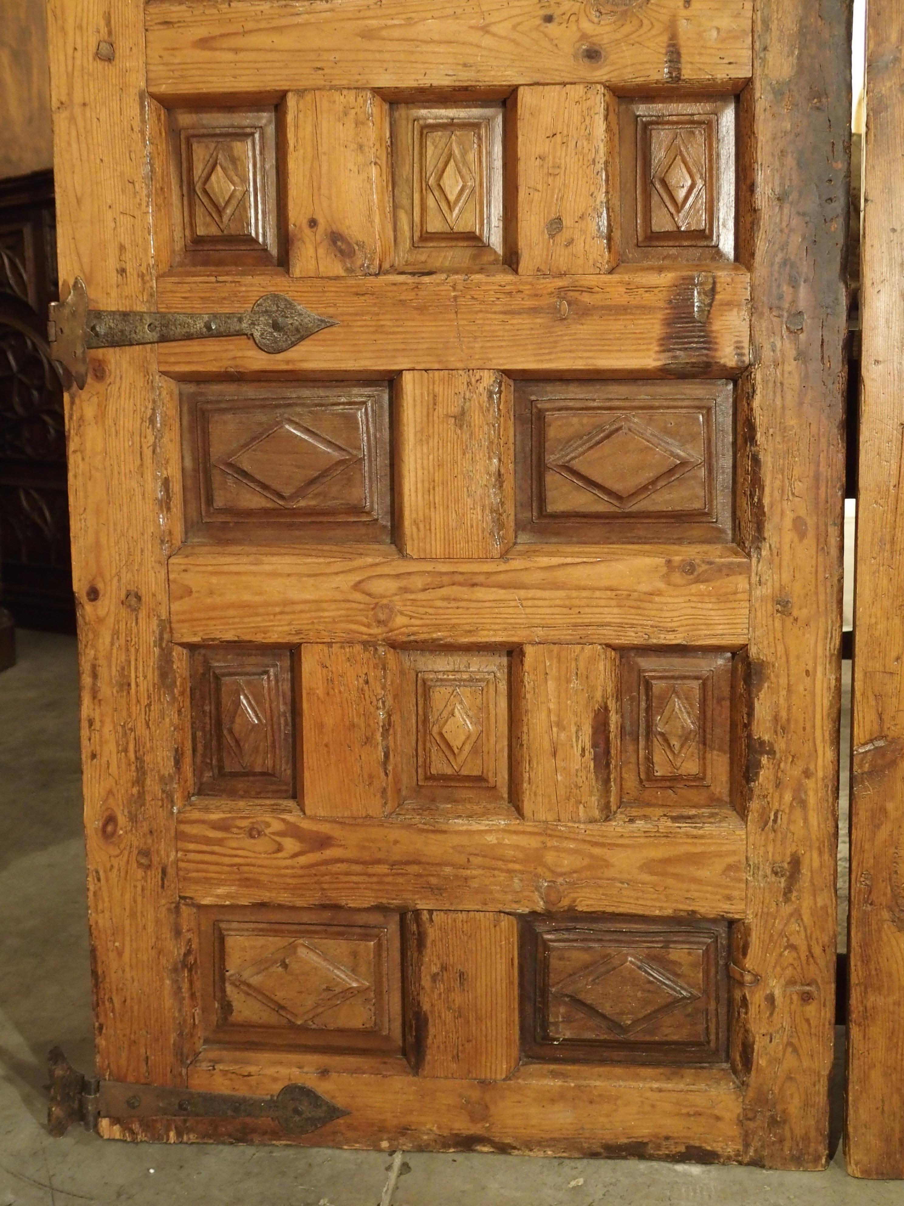 Pair of Walnut and Pine Doors from Spain, circa 1800 6