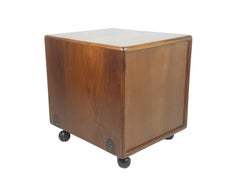 Pair of Walnut & Anodized Metal 1960s Nightstands by Silvio Coppola for Bernini