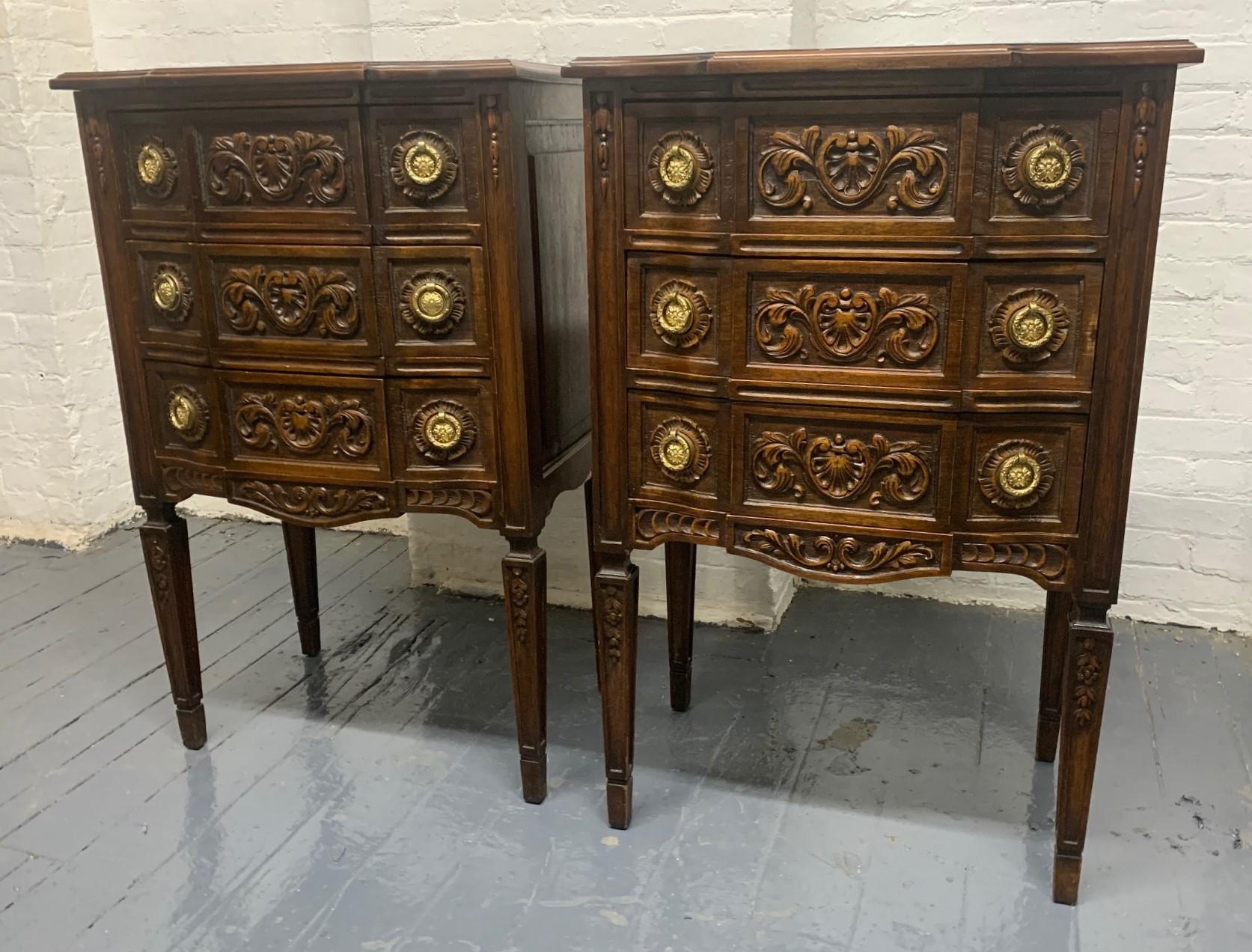 Belgian Pair of Walnut Antique Belgium Chests For Sale