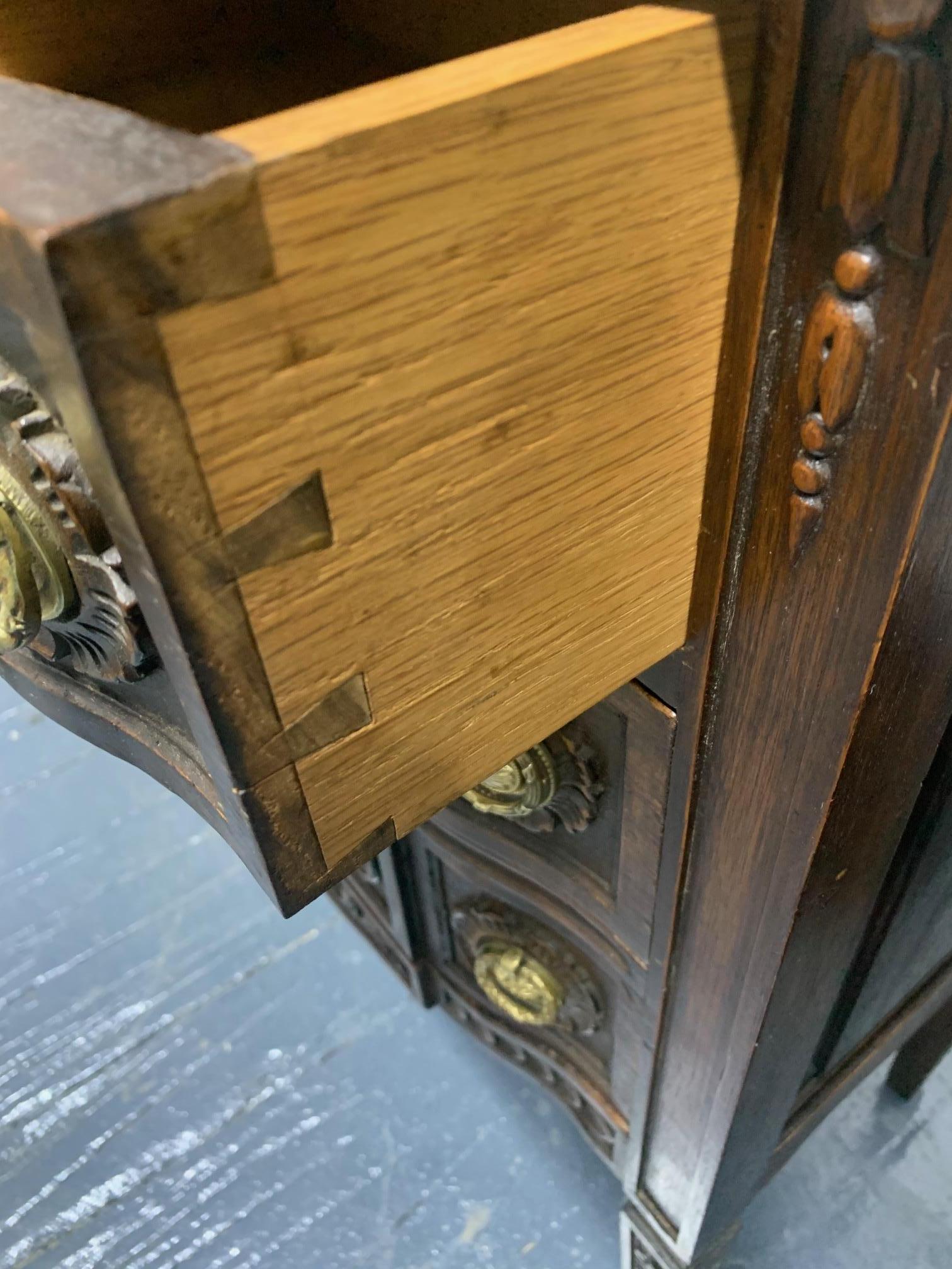 Carved Pair of Walnut Antique Belgium Chests For Sale