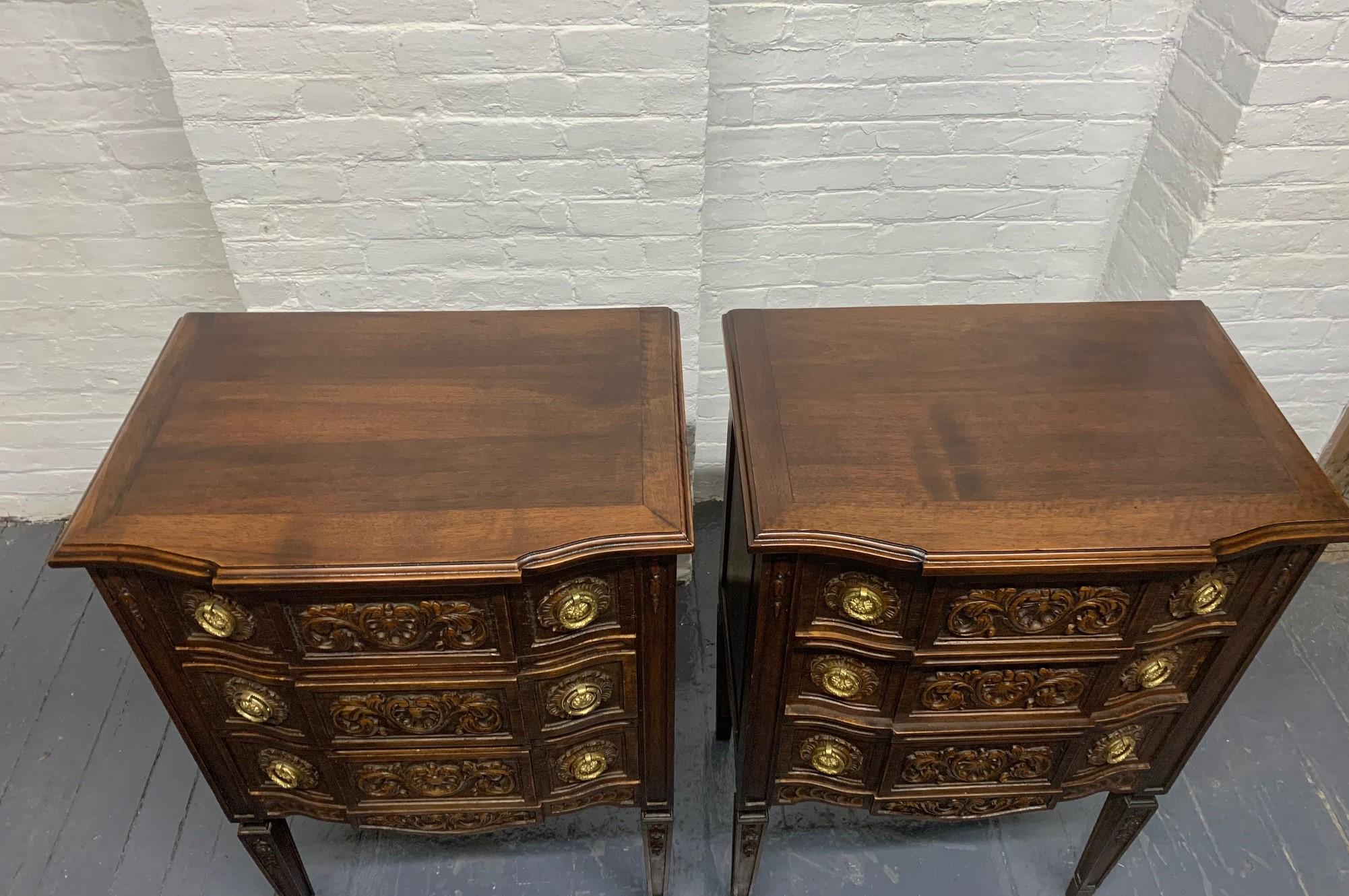 Pair of Walnut Antique Belgium Chests For Sale 1